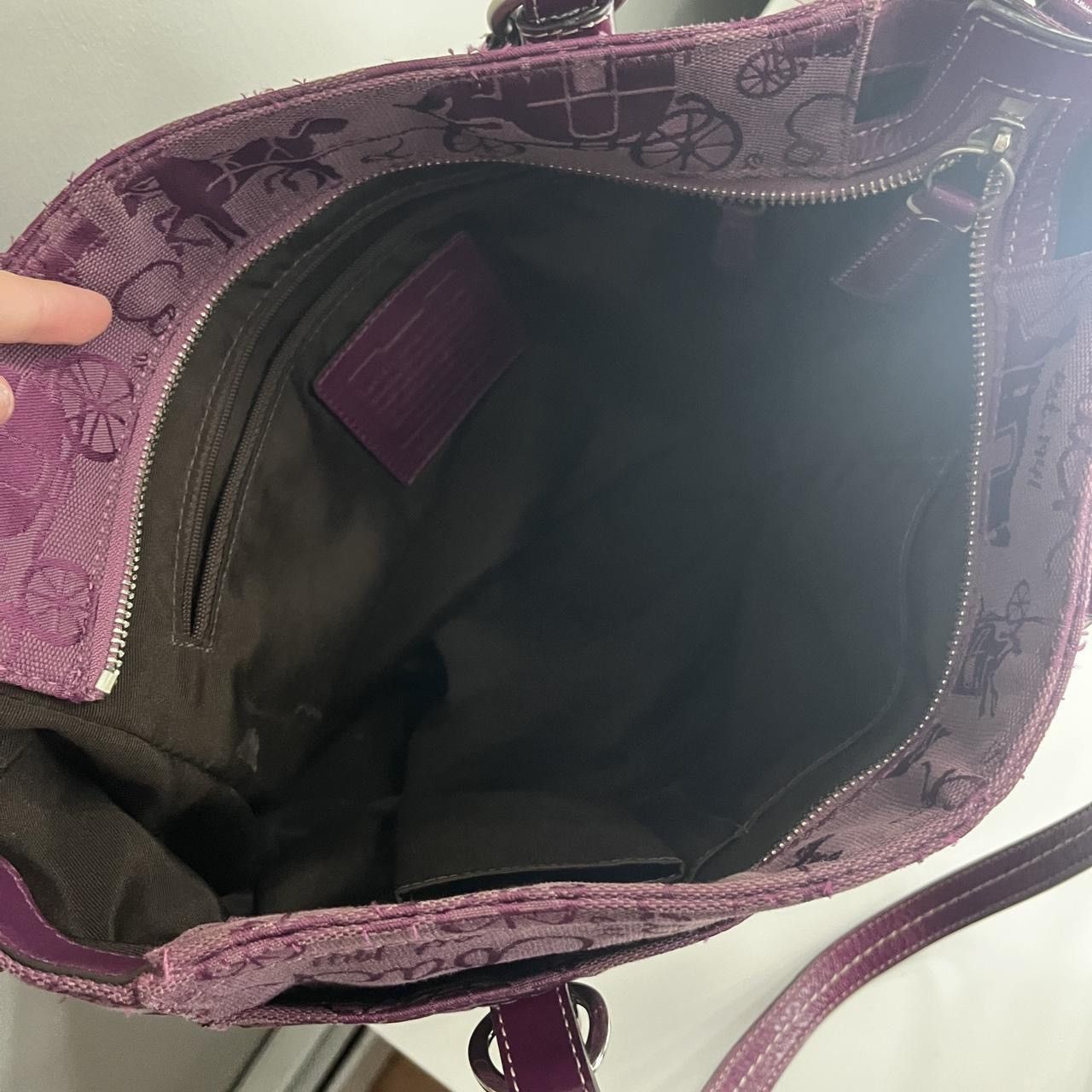 Coach Purple Coach Horse and Carriage Purse / Tote Bag. Size ONE SIZE - 3 Thumbnail