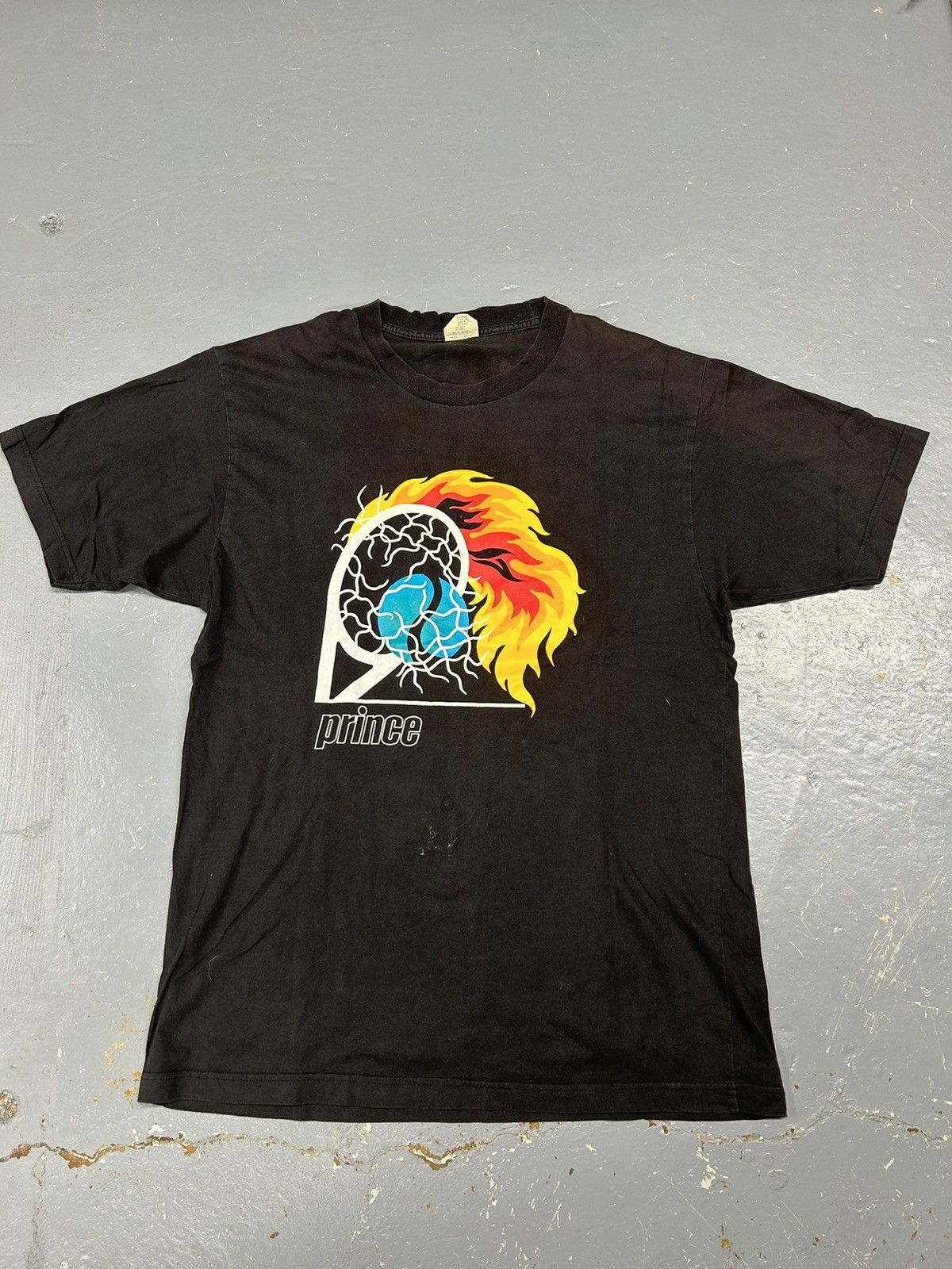 Prince × Vintage Crazy Vintage 90s Essenital Black Prince Tennis Tee Shirt Size US L / EU 52-54 / 3 - 1 Thumbnail