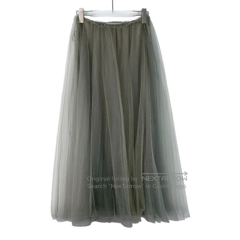 Dior Dior Olive green mulberry silk casual mesh skirt Size 24" / US 00 / IT 34 - 1 Thumbnail