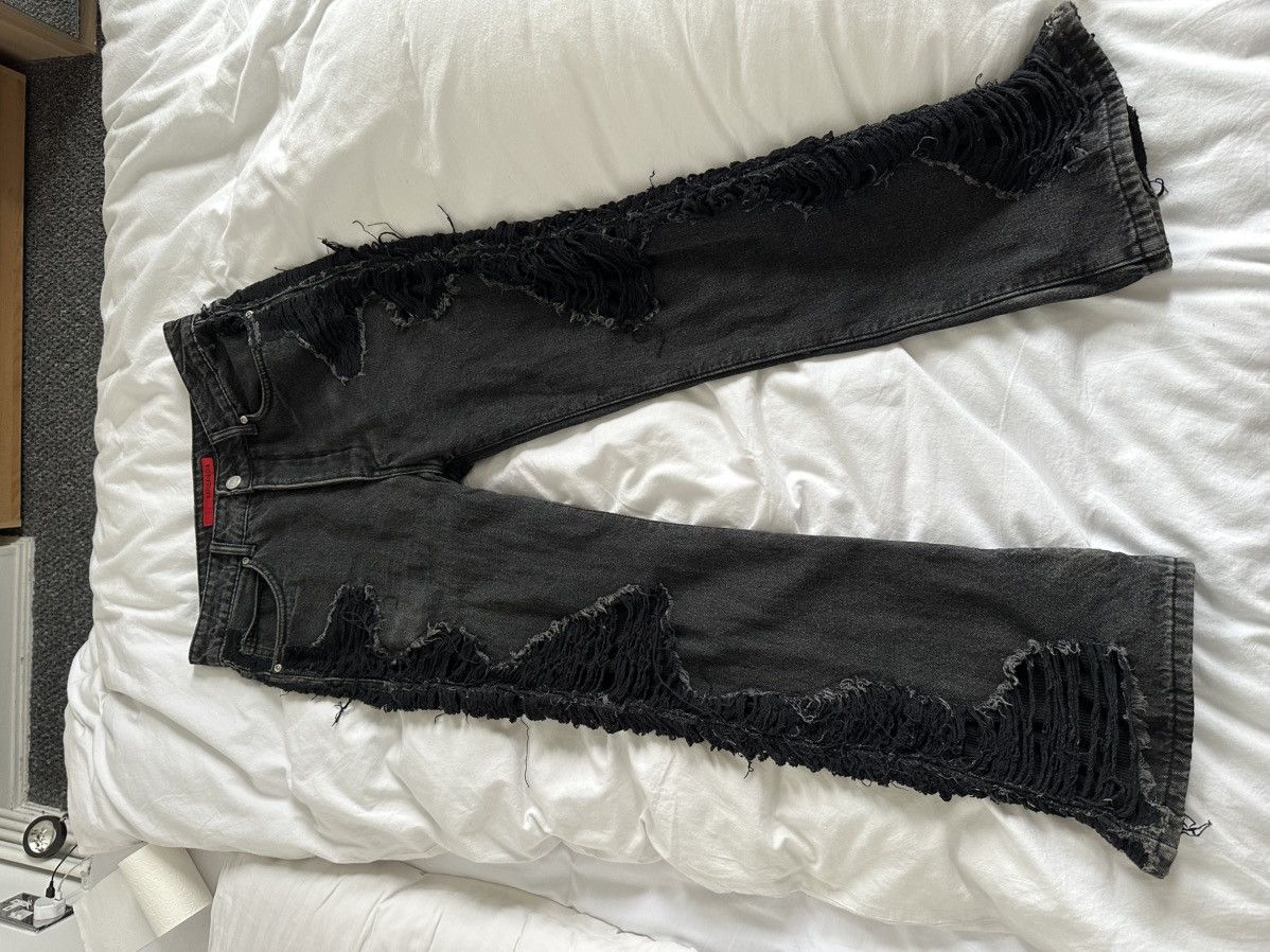 Designer × Japanese Brand × Vintage Faisean Dia black distressed perimeter denim jeans Size US 32 / EU 48 - 7 Thumbnail