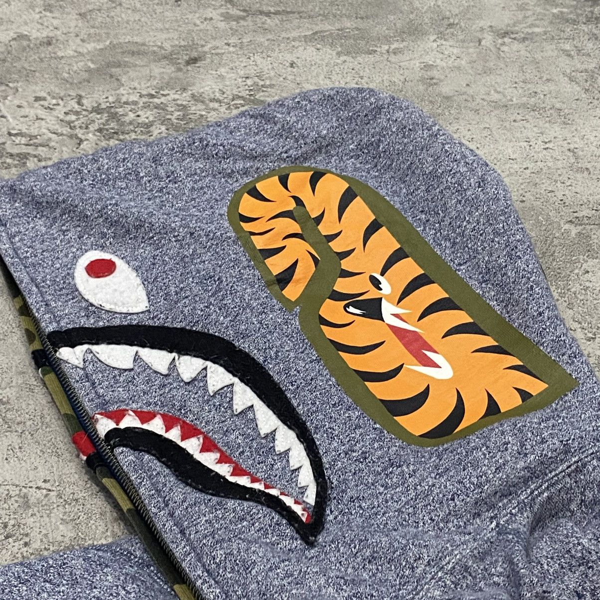 Bape Bape Shark Gray Heather Full Zip Hoodie Size US L / EU 52-54 / 3 - 3 Thumbnail