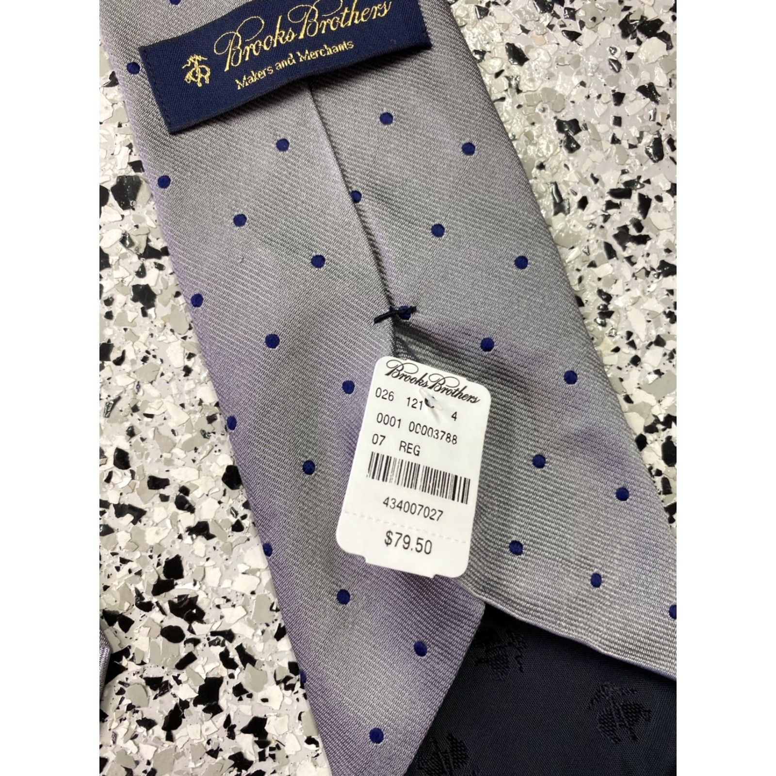 Brooks Brothers Brooks Brothers Silk Tie NWT Polka Dot Grey Blue Yellow Woven Classic One Size Men Adjustable Tie - Preppy Size ONE SIZE - 4 Thumbnail