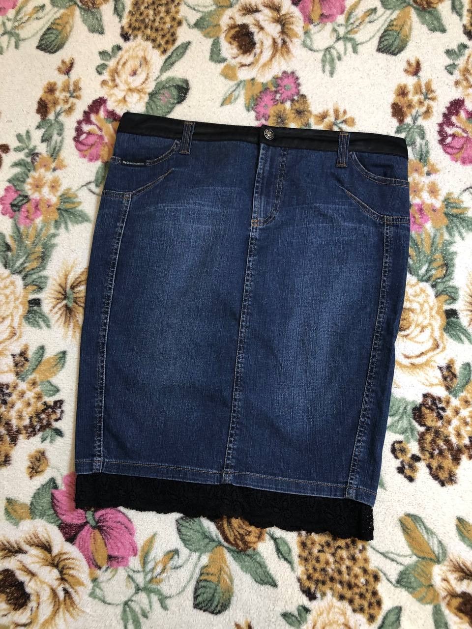 Dolce & Gabbana Dolce Gabbana High Waist Stretch Casual Midi Denim skirt Size 32" / US 10 / IT 46 - 1 Thumbnail