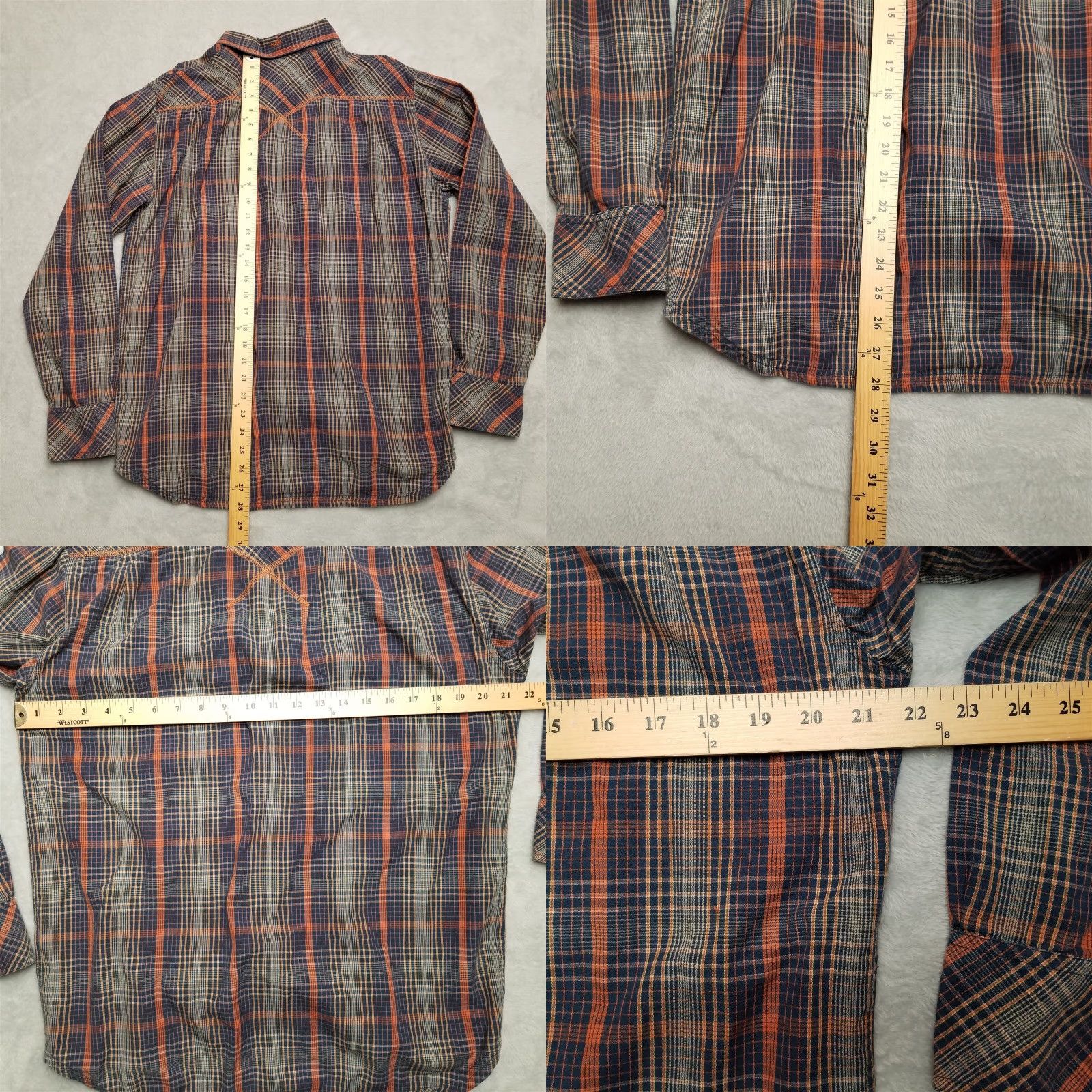 KAVU Kavu Shirt Mens M Blue Orange Plaid Button Long Sleeve 100% Cotton Casual Size US M / EU 48-50 / 2 - 8 Thumbnail