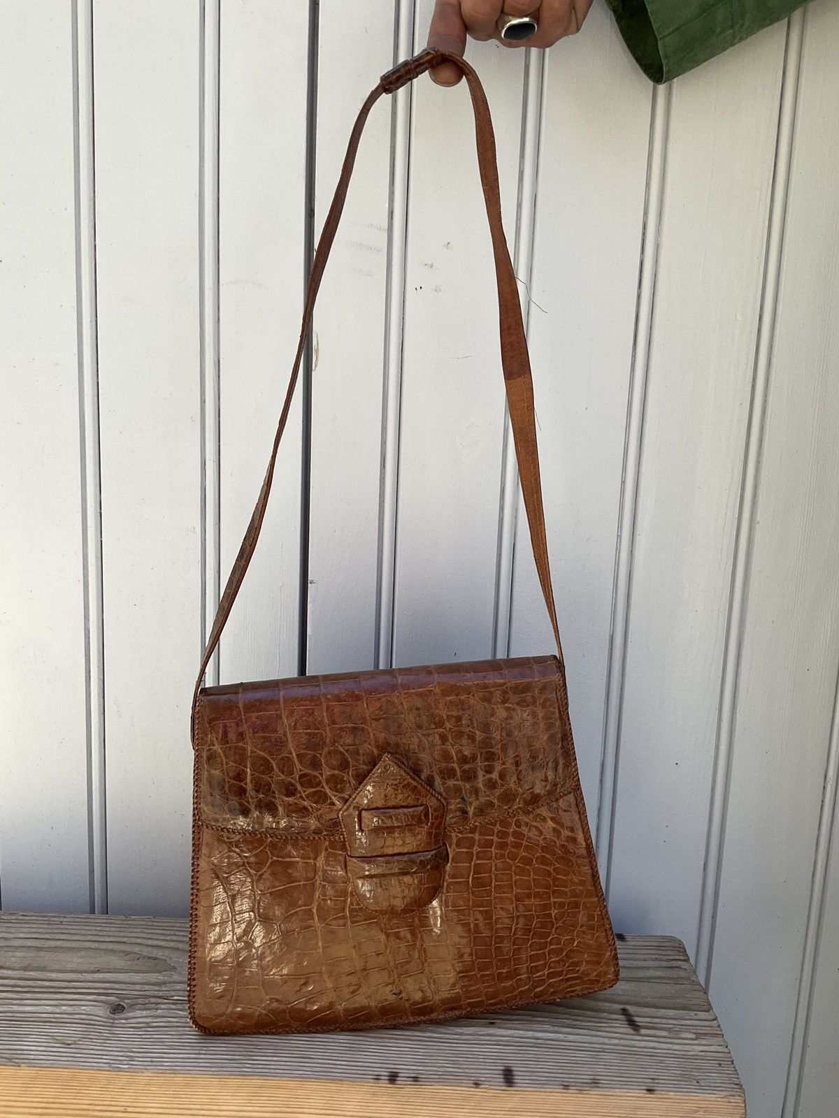 Vintage Vintage crocodile leather bag Size ONE SIZE - 8 Thumbnail
