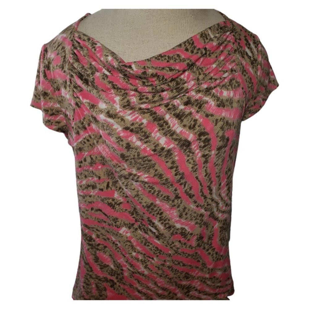 Designer CT1238 Jones Wear Pink & Tan Top S Size S / US 4 / IT 40 - 1 Thumbnail