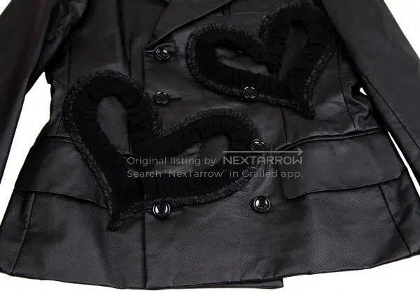 Comme des Garcons Comme des Garcons Black vintage lace heart leather top Size S / US 4 / IT 40 - 8 Thumbnail