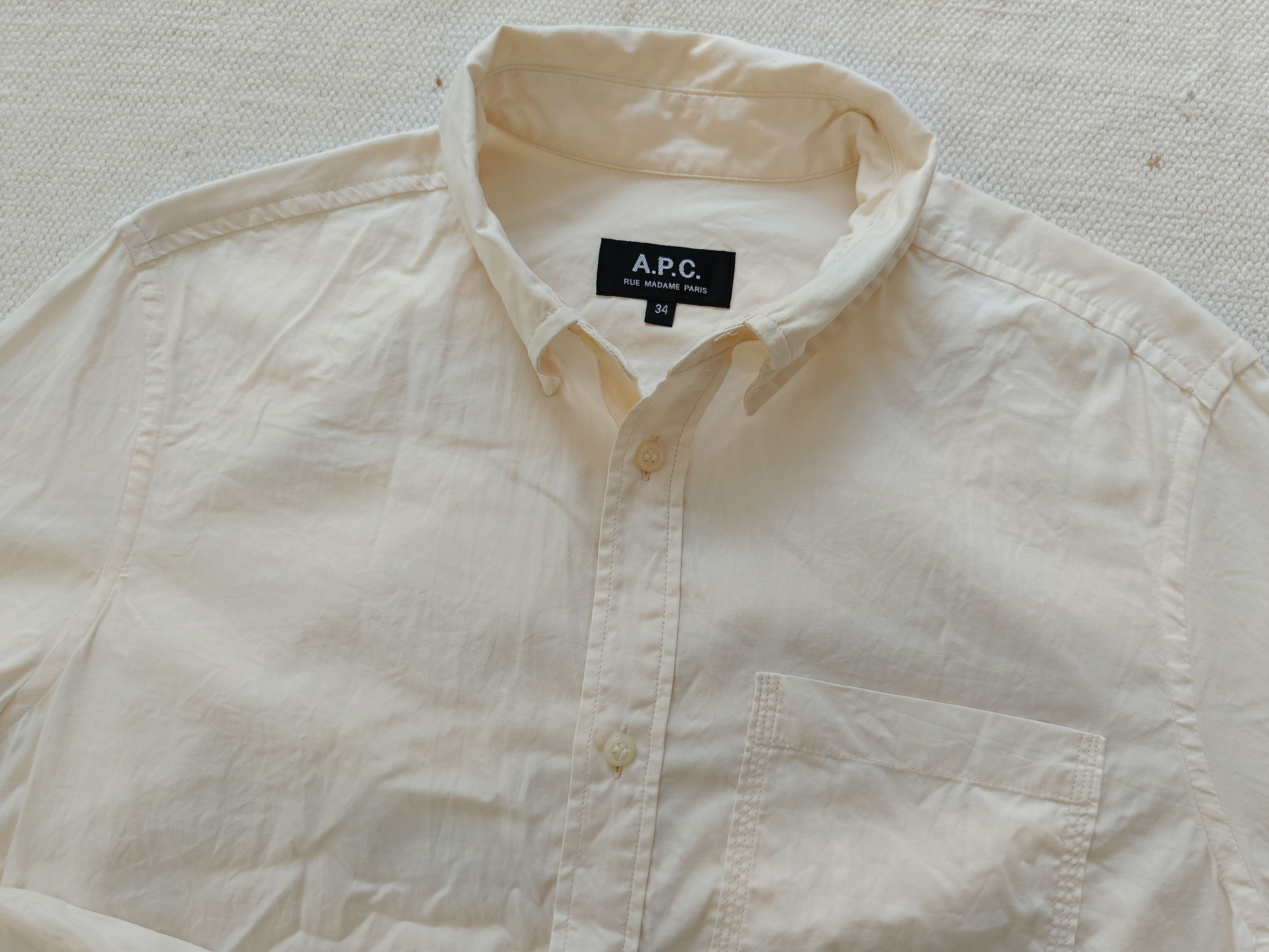 A.P.C. APC A.P.C. Romania 34 plain ivory white ladies shirt Size XXS / US 00 / IT 34 - 9 Thumbnail
