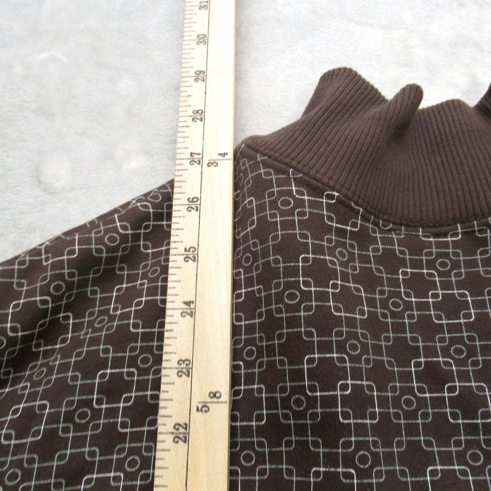 Nike VINTAGE Nike Jacket Women 2XL Brown Geometric Pocket Swoosh Fleece FullZip Size XXL / US 16-18 / IT 52-54 - 7 Thumbnail