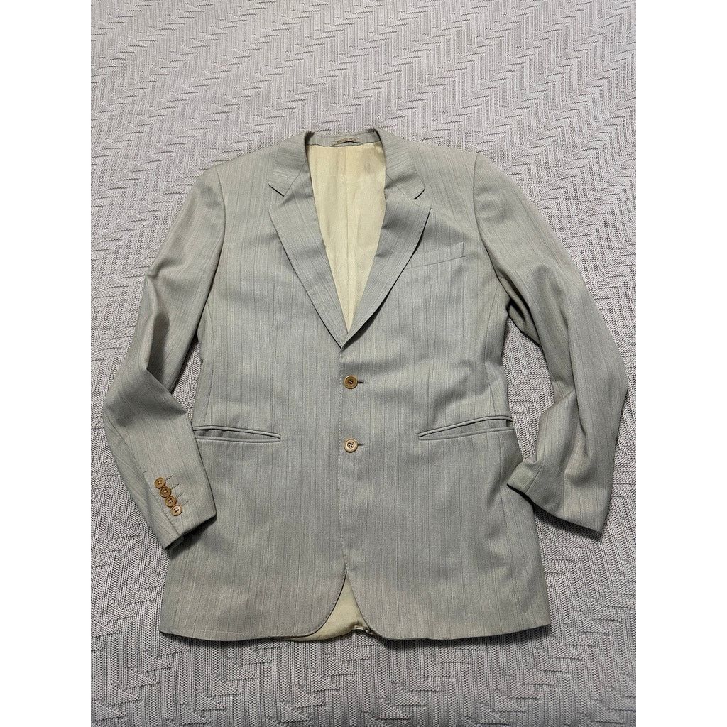 Ermenegildo Zegna Ermenegildo Zegna tan wool and silk two button blazer Size 40R - 1 Thumbnail