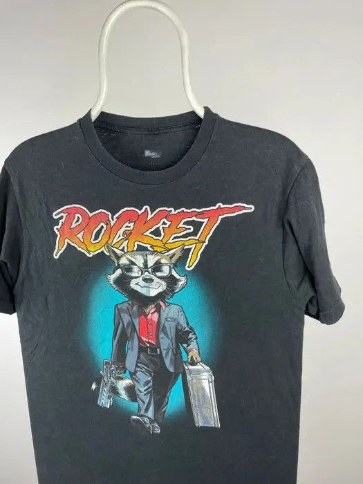 Marvel Comics Marvel T-shirt rocket size Medium black big logo movie Size US M / EU 48-50 / 2 - 2 Thumbnail