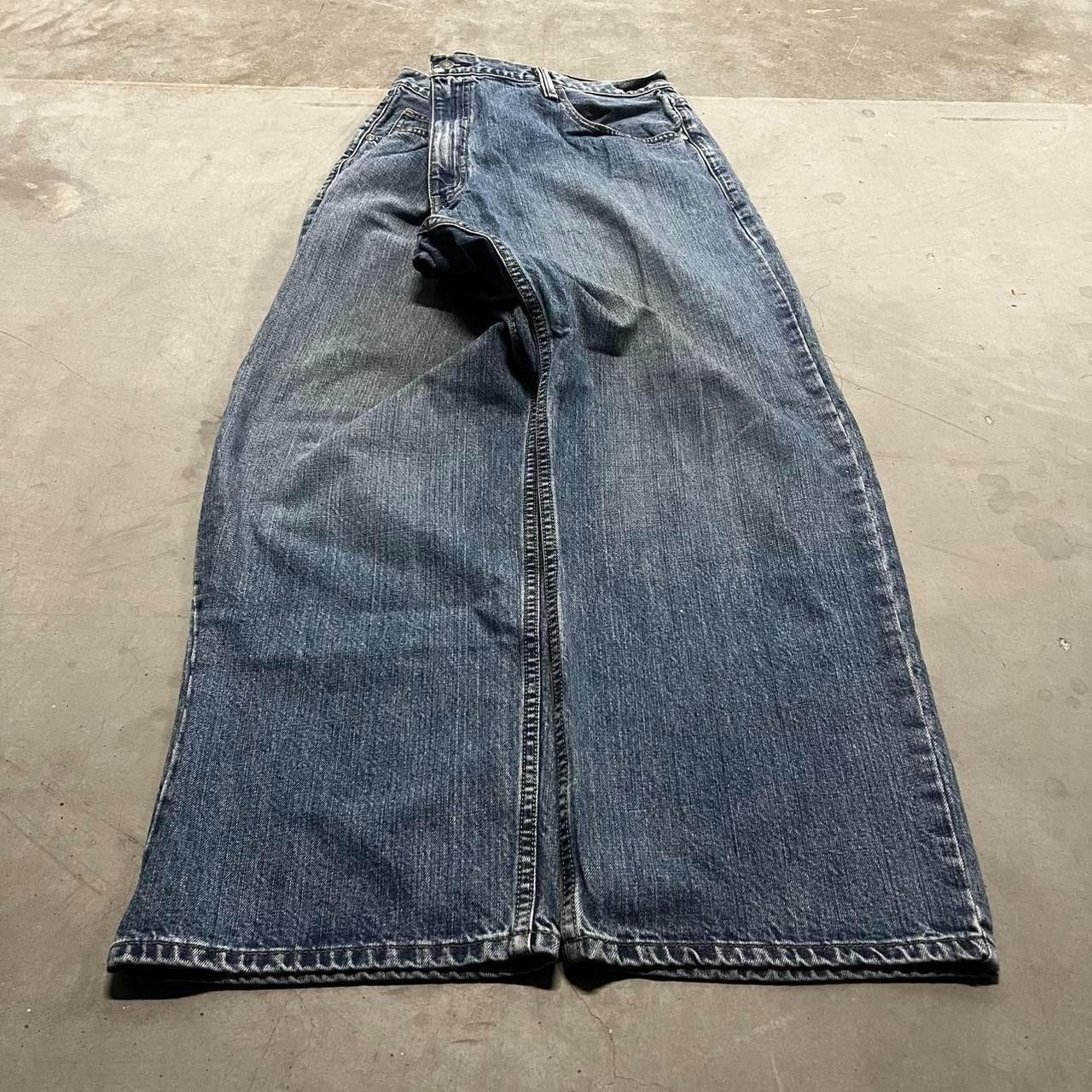 Vintage Crazy Vintage Y2K/2000s Super Baggy WideLeg Medium Blue Wash Denim Jeans! Size US 40 / EU 56 - 3 Thumbnail
