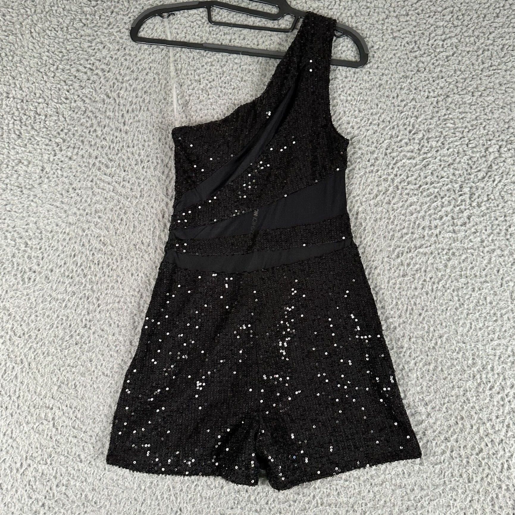 Fashion Nova Fashion Nova Romper Womens Small Black New Party Seeker Sequence Size 28" / US 6 / IT 42 - 4 Thumbnail