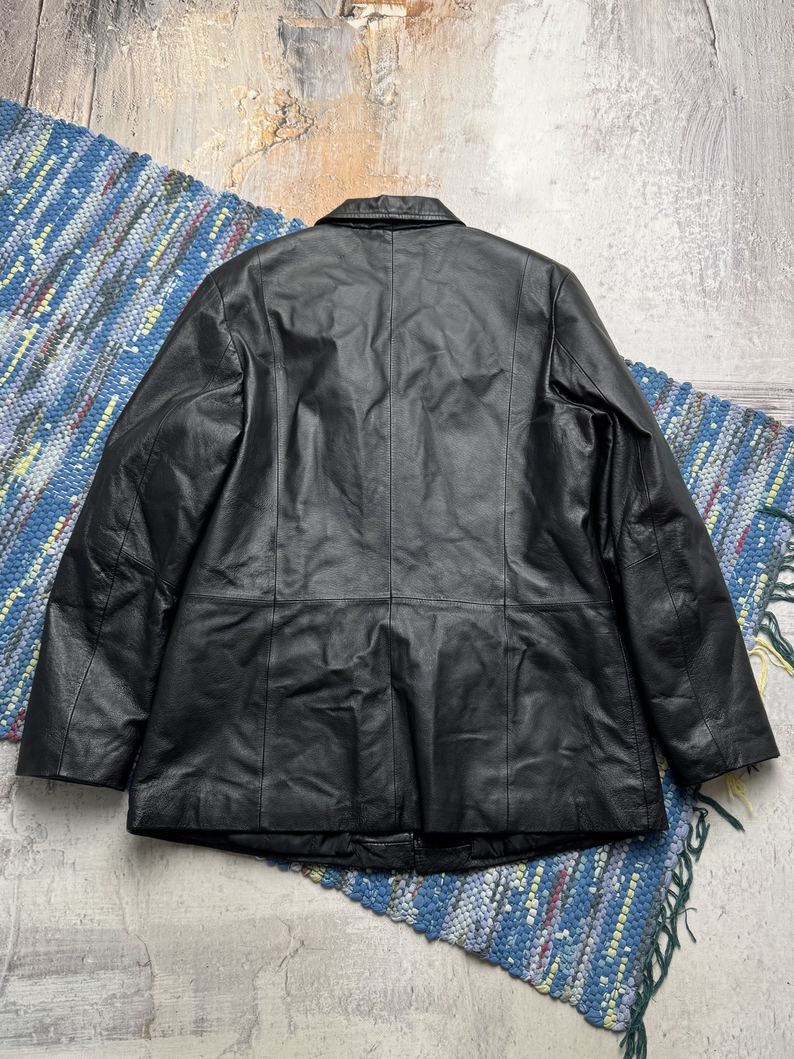 Vintage Vintage Real Leather Button Up Jacket Classic Office Blazer Size L / US 10 / IT 46 - 6 Thumbnail