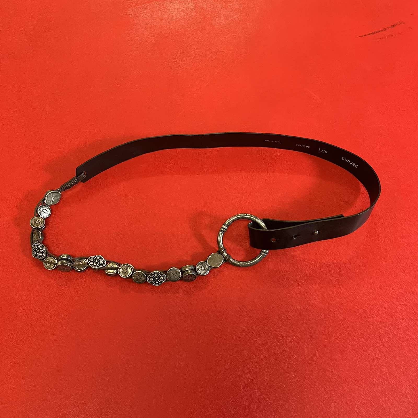 Japanese Brand × Vintage Peruna Plaited leather Belt Black Double Buckle Statement Size ONE SIZE - 1 Thumbnail