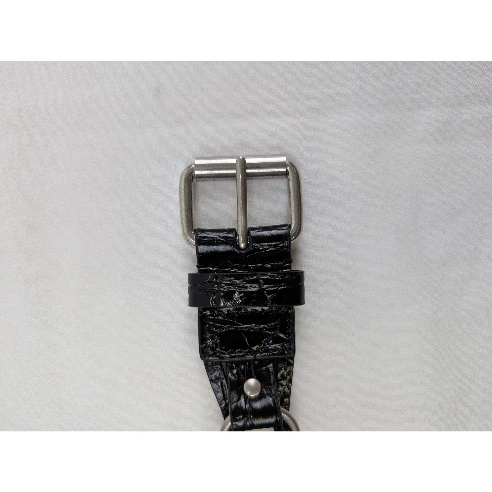 Saint Laurent Paris o1rshd1 Q:2 / Size:100/ Motorcycle Buckle Braided Belt Size 40 - 5 Thumbnail