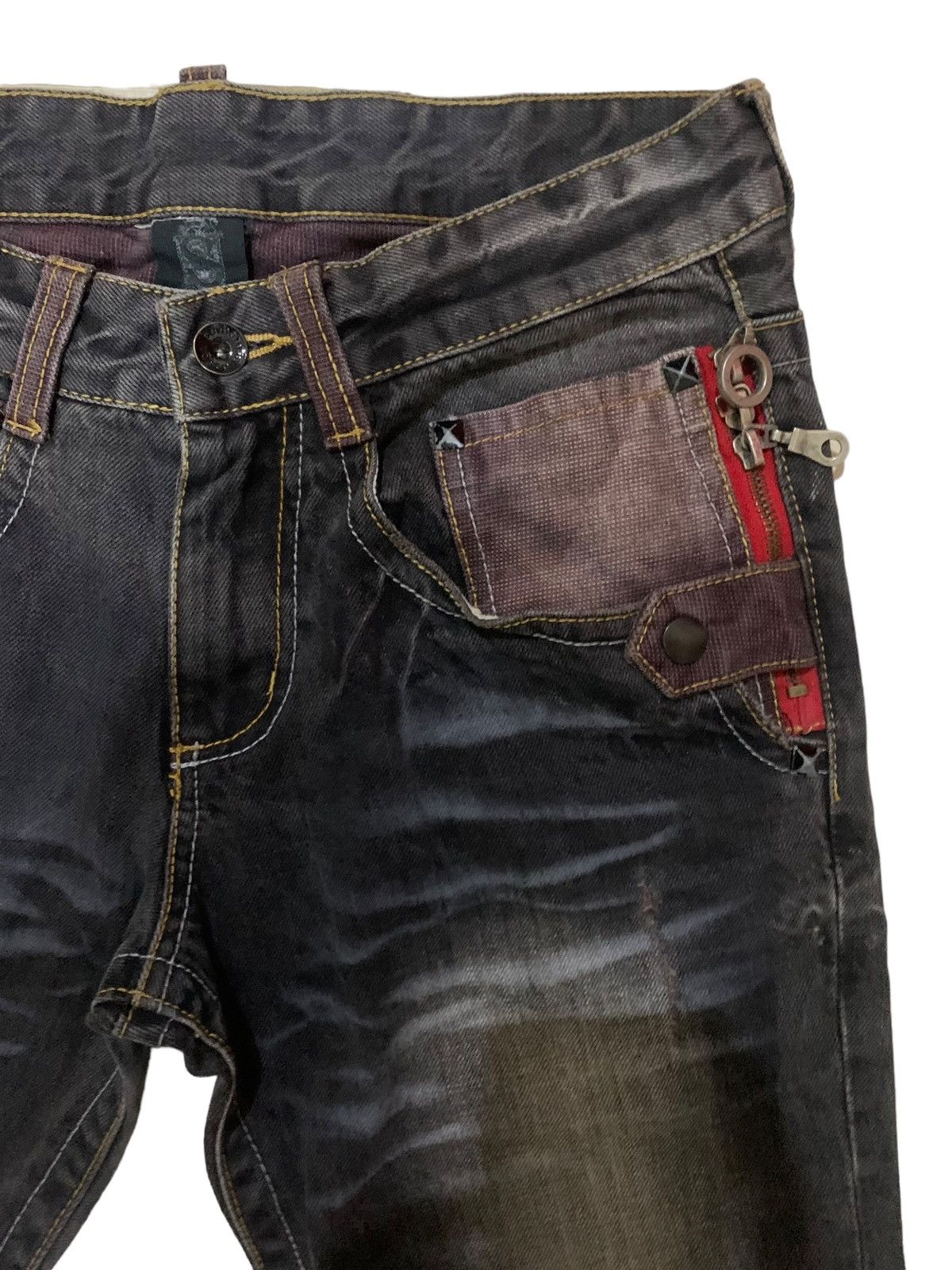 If Six Was Nine × Japanese Brand × Le Grande Bleu (L.G.B.) 🔥Flare🔥 Vintage Semantic Design Bootcut Punk Jeans Size US 30 / EU 46 - 6 Thumbnail
