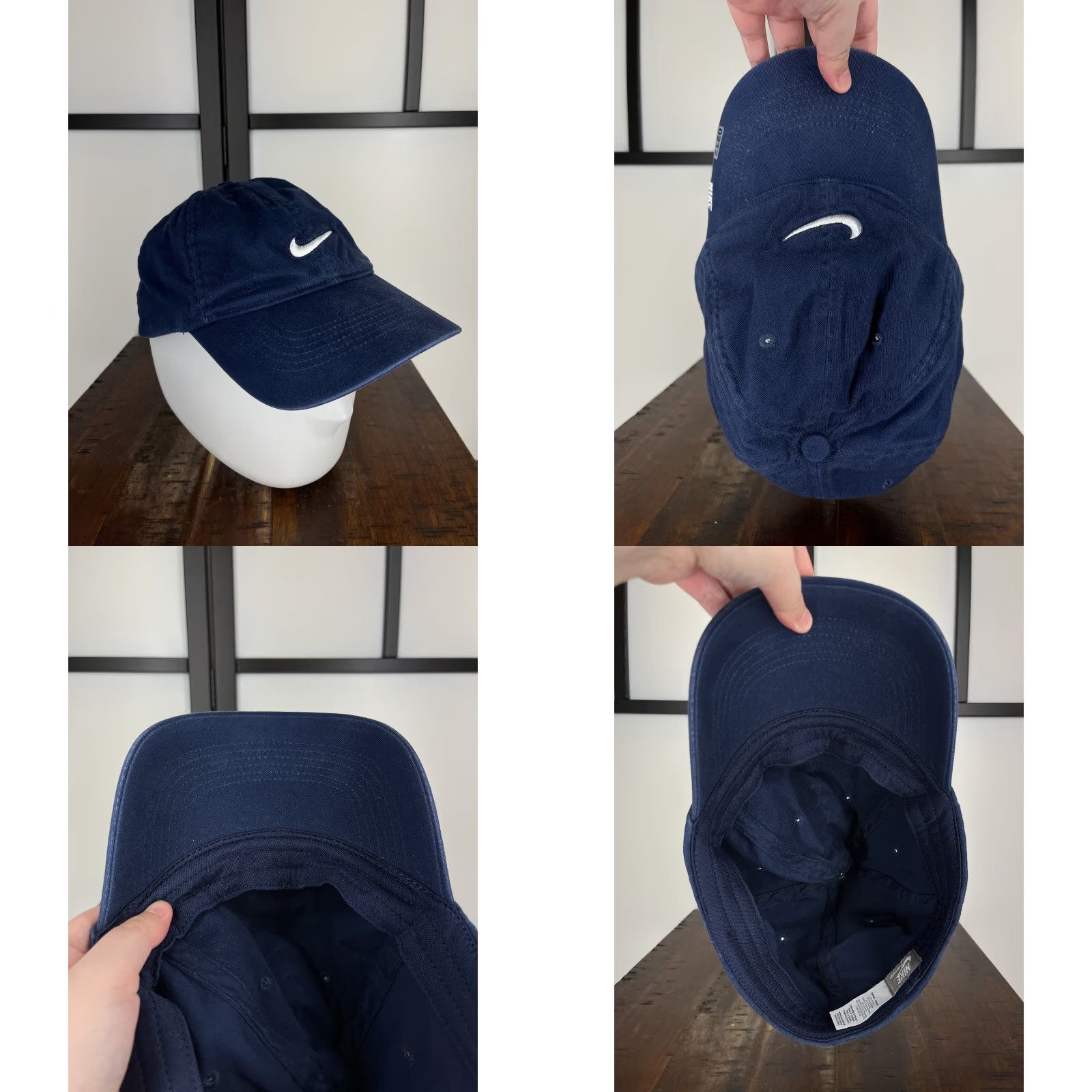 Nike Nike Hat Cap Fitted Adult One Size Blue Swoosh Stretch Cotton Blend Golf Golfer Size ONE SIZE - 8 Thumbnail