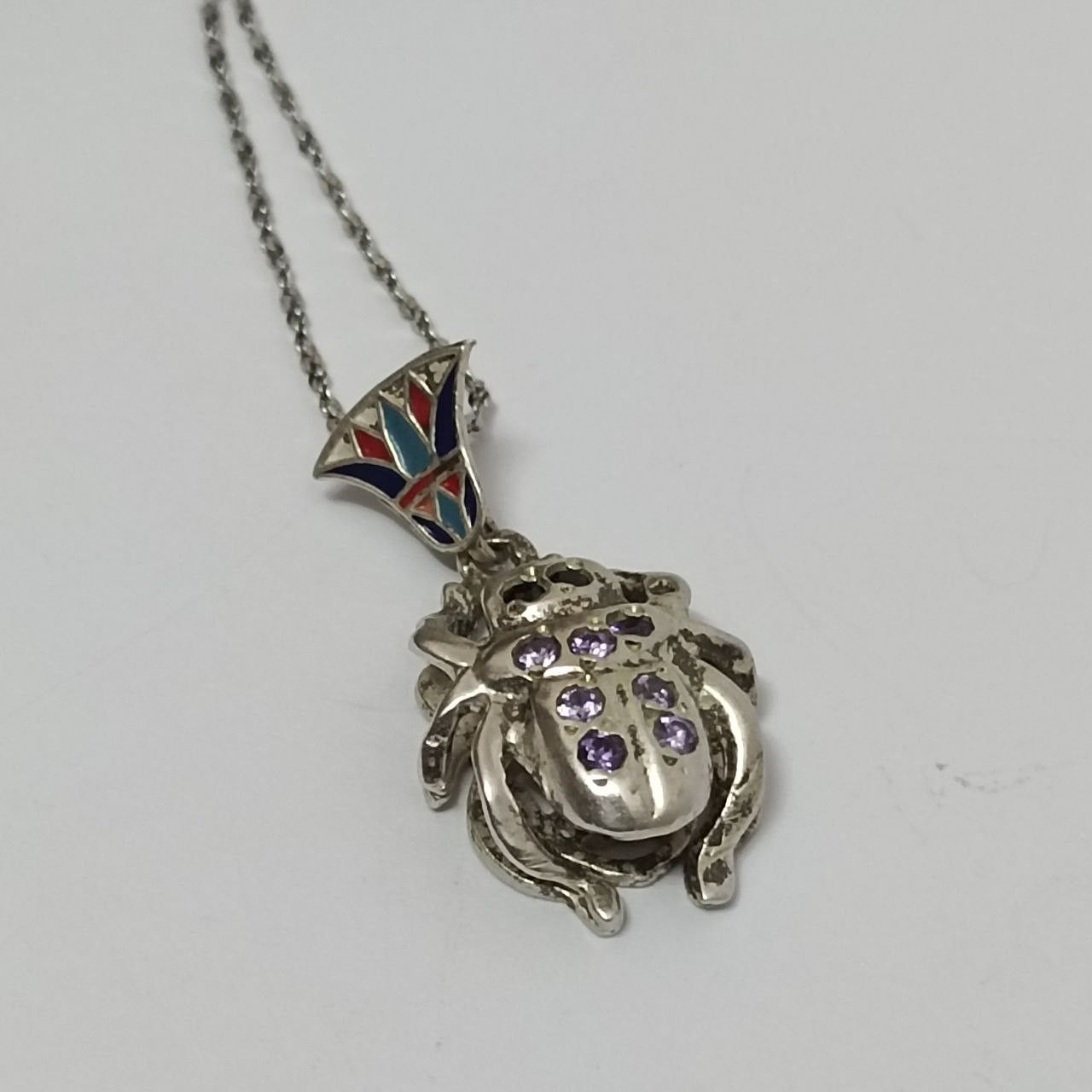 Other 925 silver scarab pendant with amethyst gems Size ONE SIZE - 7 Thumbnail