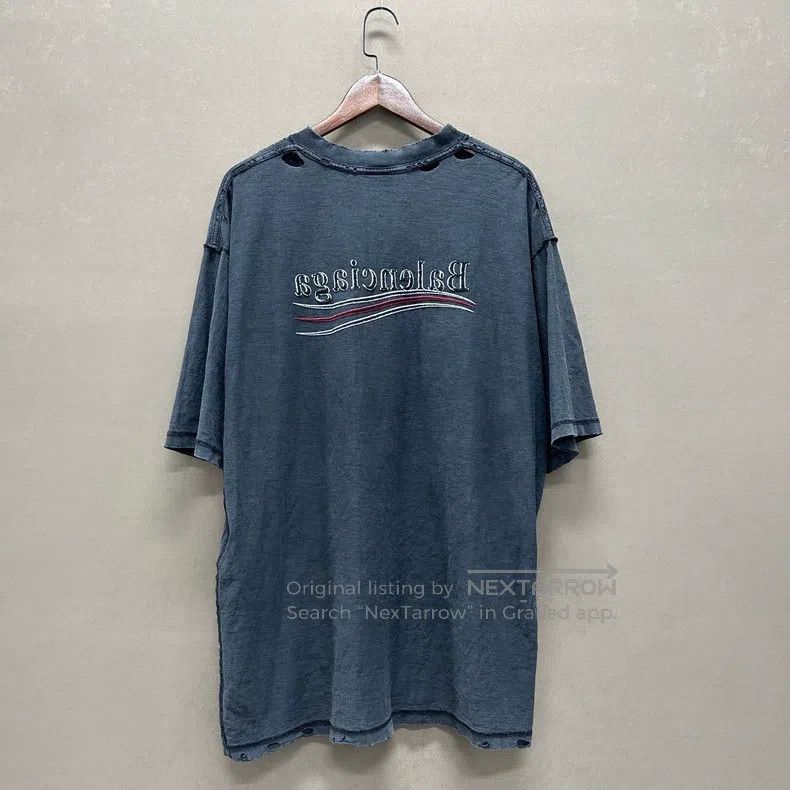 Balenciaga Reversed Logo Coke Embroidered Short-sleeve