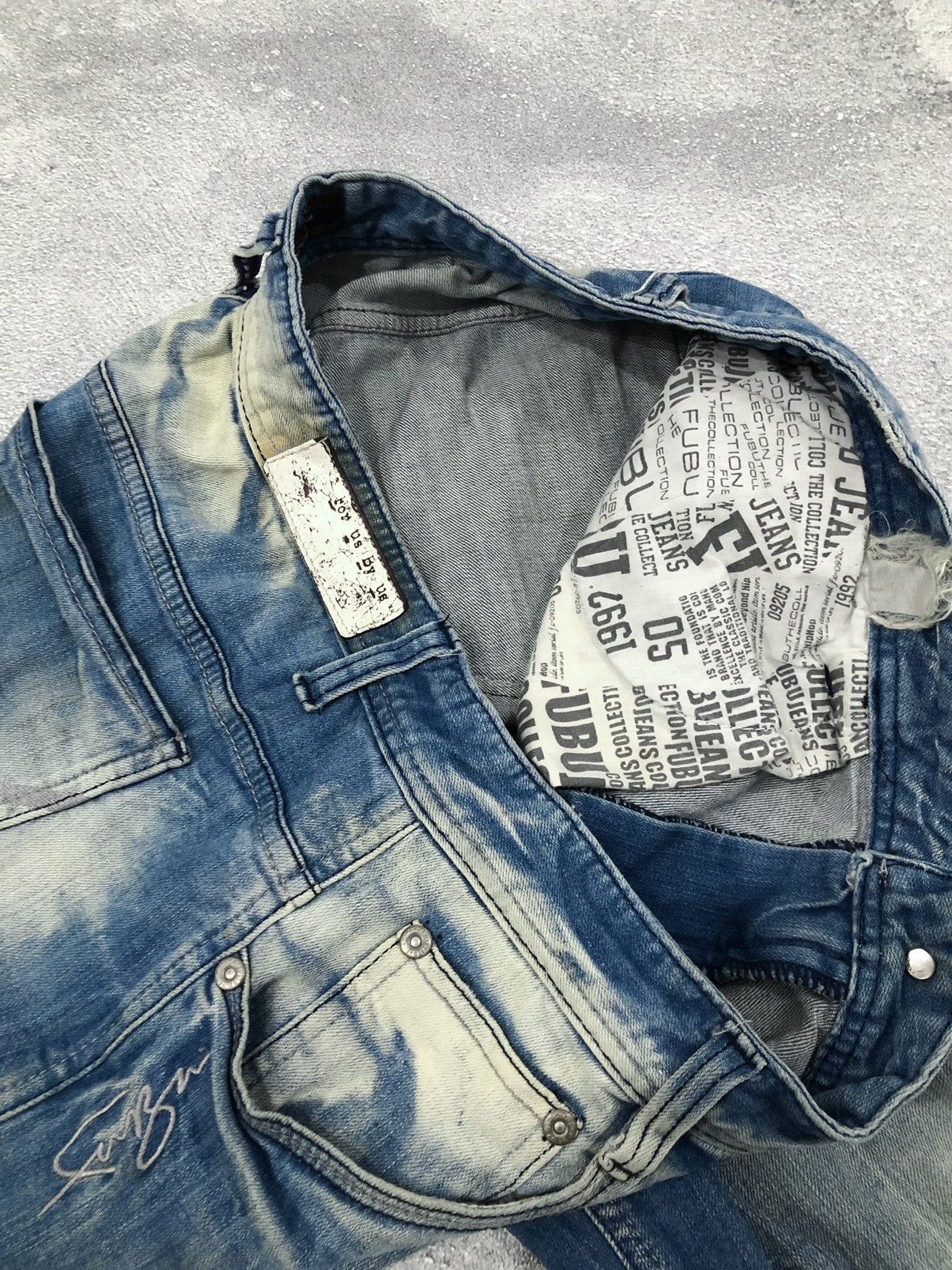 If Six Was Nine × Japanese Brand × Le Grande Bleu (L.G.B.) 2000s Fubu Baggy Faded Dyed Denim Pants Size US 34 / EU 50 - 5 Thumbnail