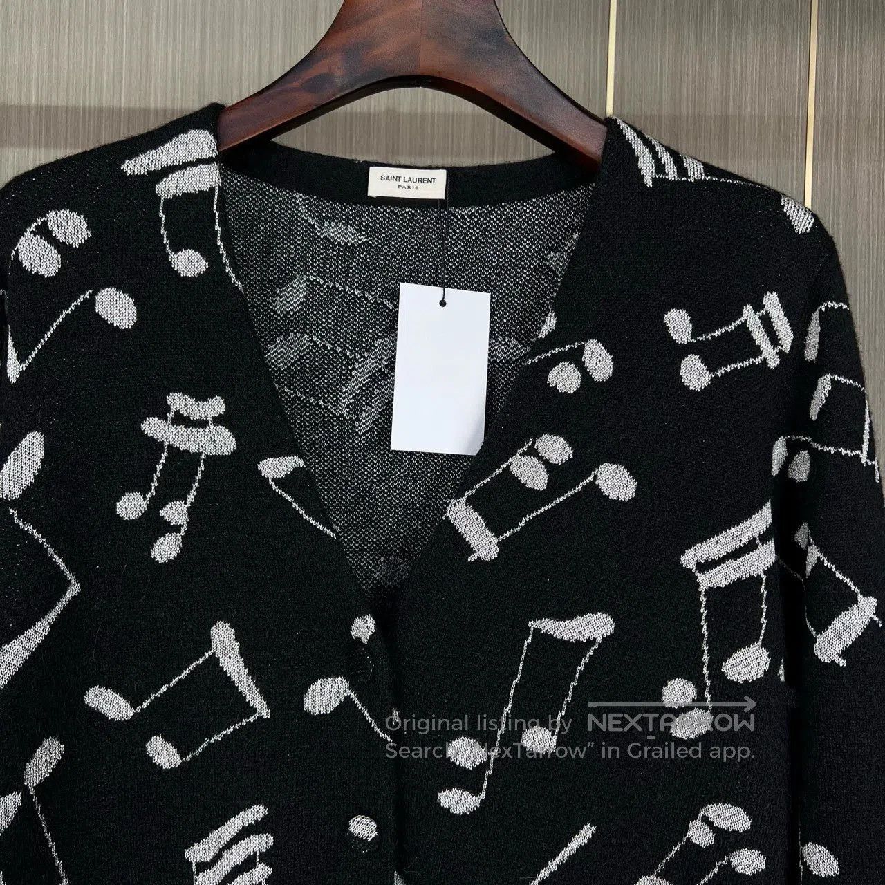 Saint Laurent Paris Saint Laurent Paris Music note cardigan sweater. Size US S / EU 44-46 / 1 - 3 Thumbnail