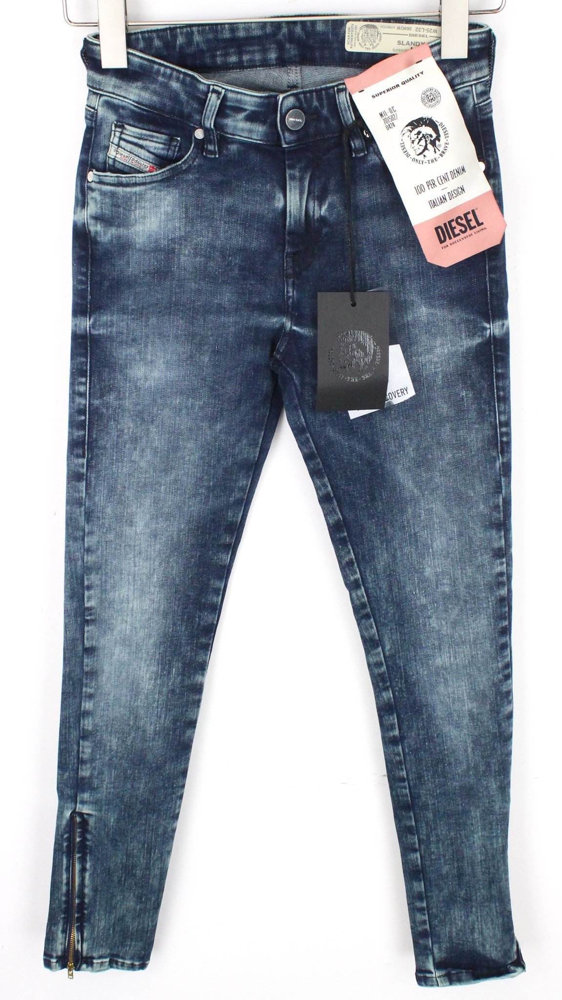 Diesel SLANDY-ZIP 069GW W25/L32 Mid Blue Jeans 71078 Size 25" / US 0 / IT 36 - 1 Thumbnail
