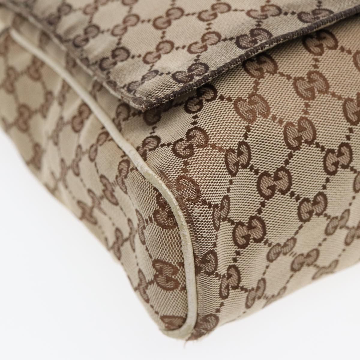 Gucci GUCCI GG Canvas Shoulder Bag Beige Silver Size ONE SIZE - 14 Thumbnail