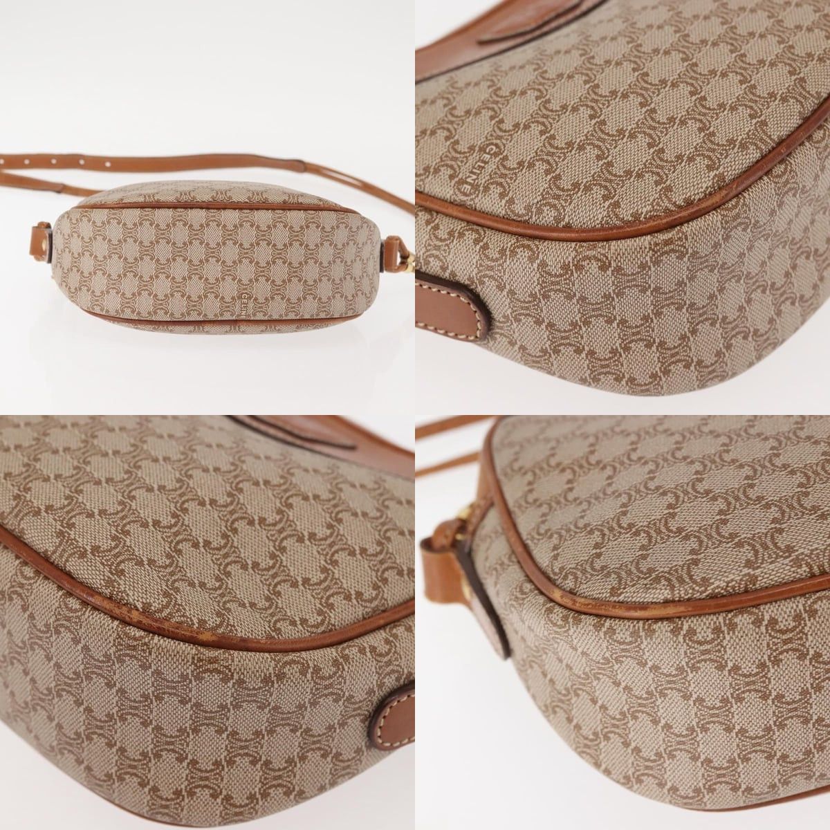 Celine CELINE Macadam Canvas Shoulder Bag Pvc Beige Gold Size ONE SIZE - 10 Thumbnail