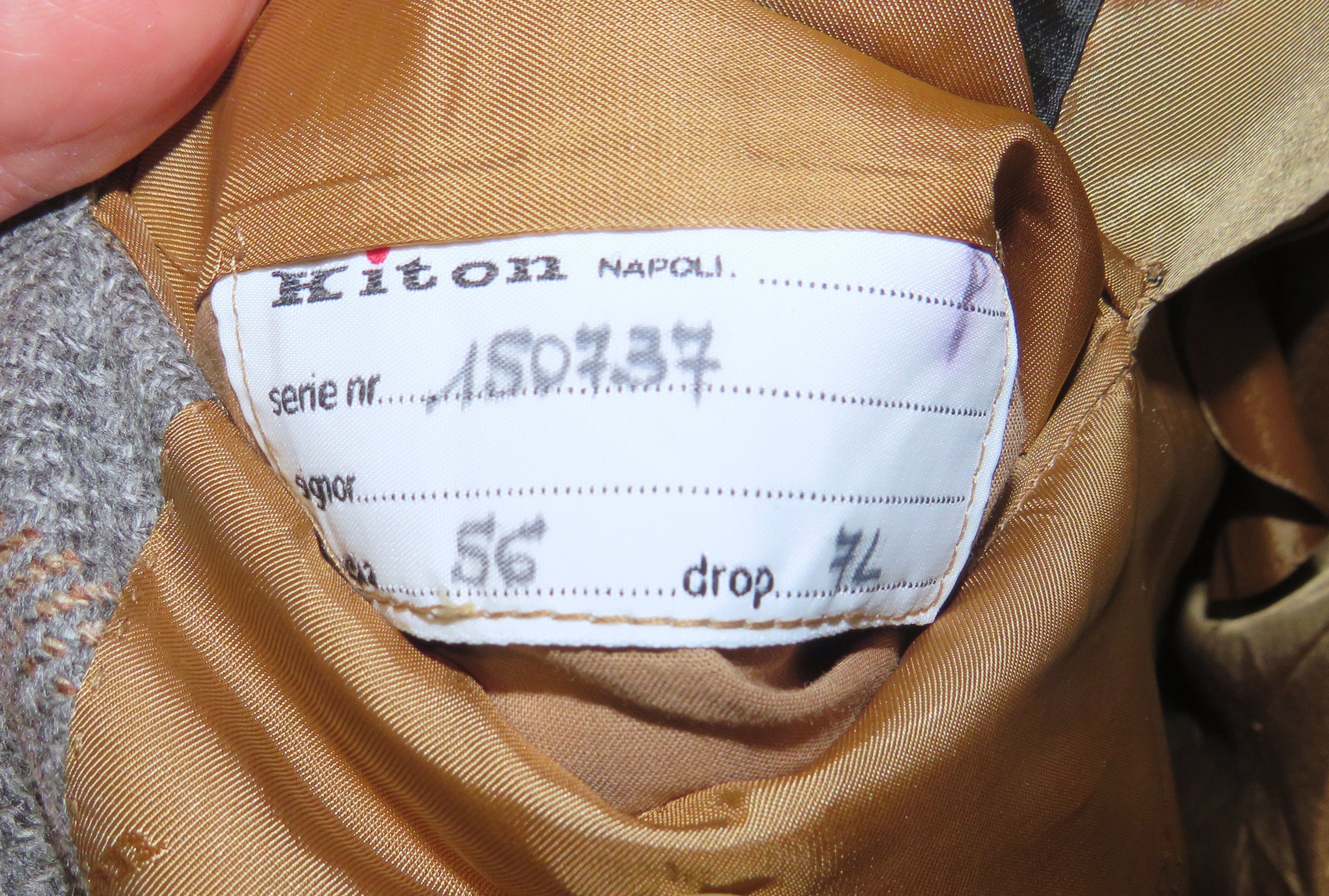 Kiton Gray Windowpane Cashmere Two Button Sport Coat 46L NWT $9300 Size 46L - 17 Thumbnail