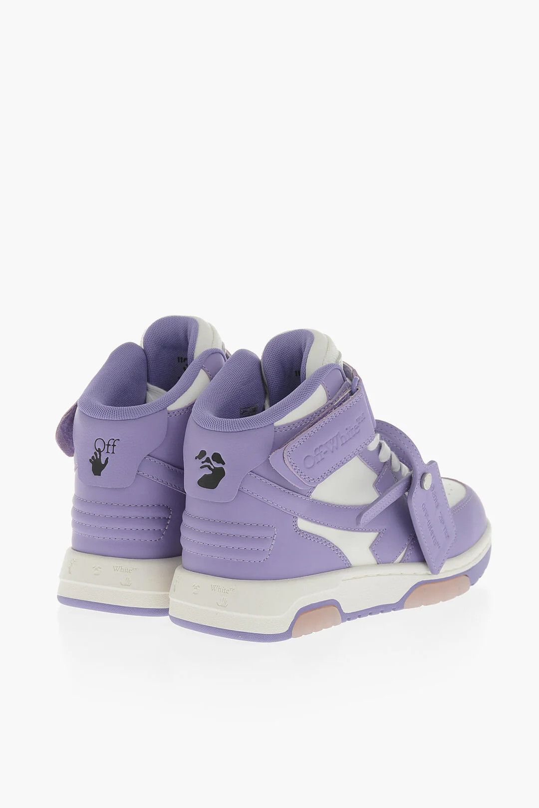Off-White og1mm0426 Hi-Top Two-Tone Leather Sneakers in White & Purple Size US 6 / IT 36 - 2 Thumbnail