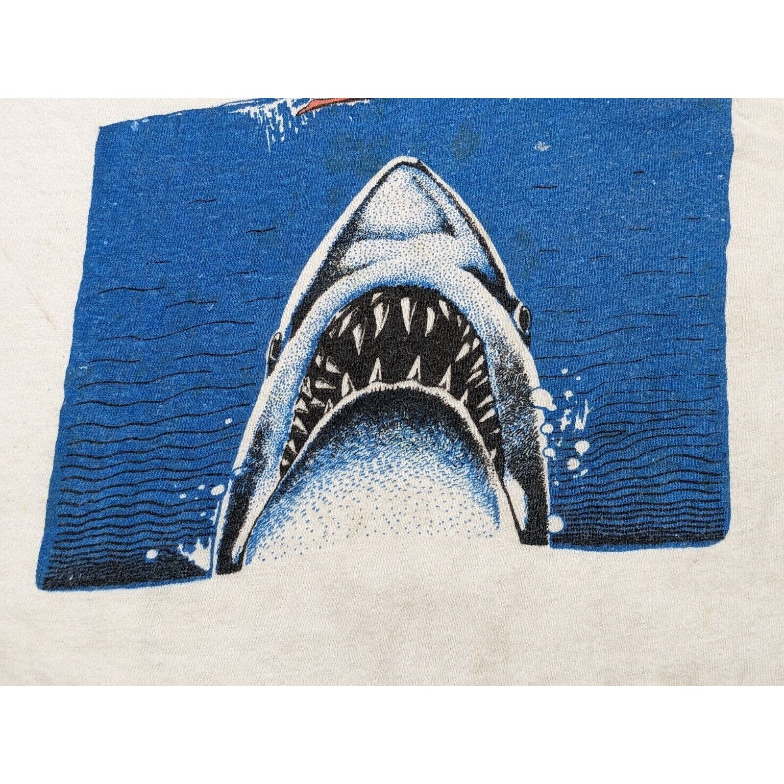 Other Vtg 1970s Jaws Promo Ringer T Shirt Horror Steven Spielberg Size US S / EU 44-46 / 1 - 4 Thumbnail