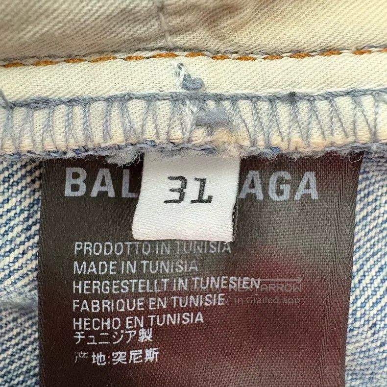 Balenciaga Balenciaga Straight Leg Washed Denim Pants Light Blue Size US 31 - 5 Thumbnail