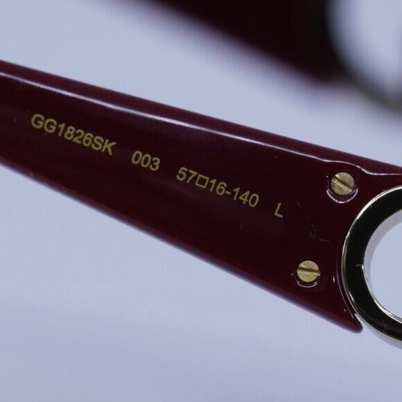 Gucci Gucci GG1826SK 003 Sunglasses Burgundy Geometric Frame Size ONE SIZE - 8 Thumbnail