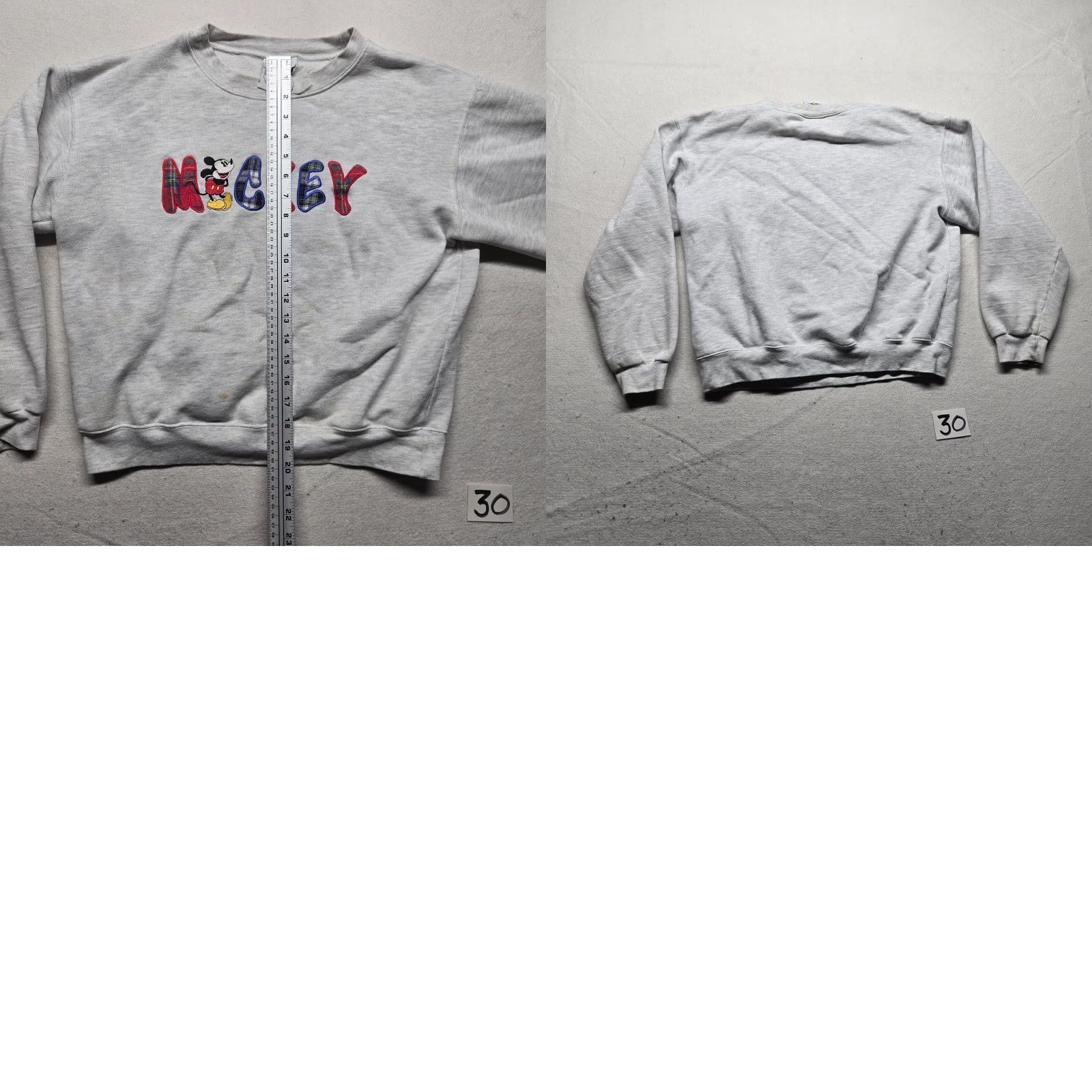 CO VINTAGE Mickey Mouse Crewneck Pullover Sweatshirt White XL Mens Size US XL / EU 56 / 4 - 8 Thumbnail