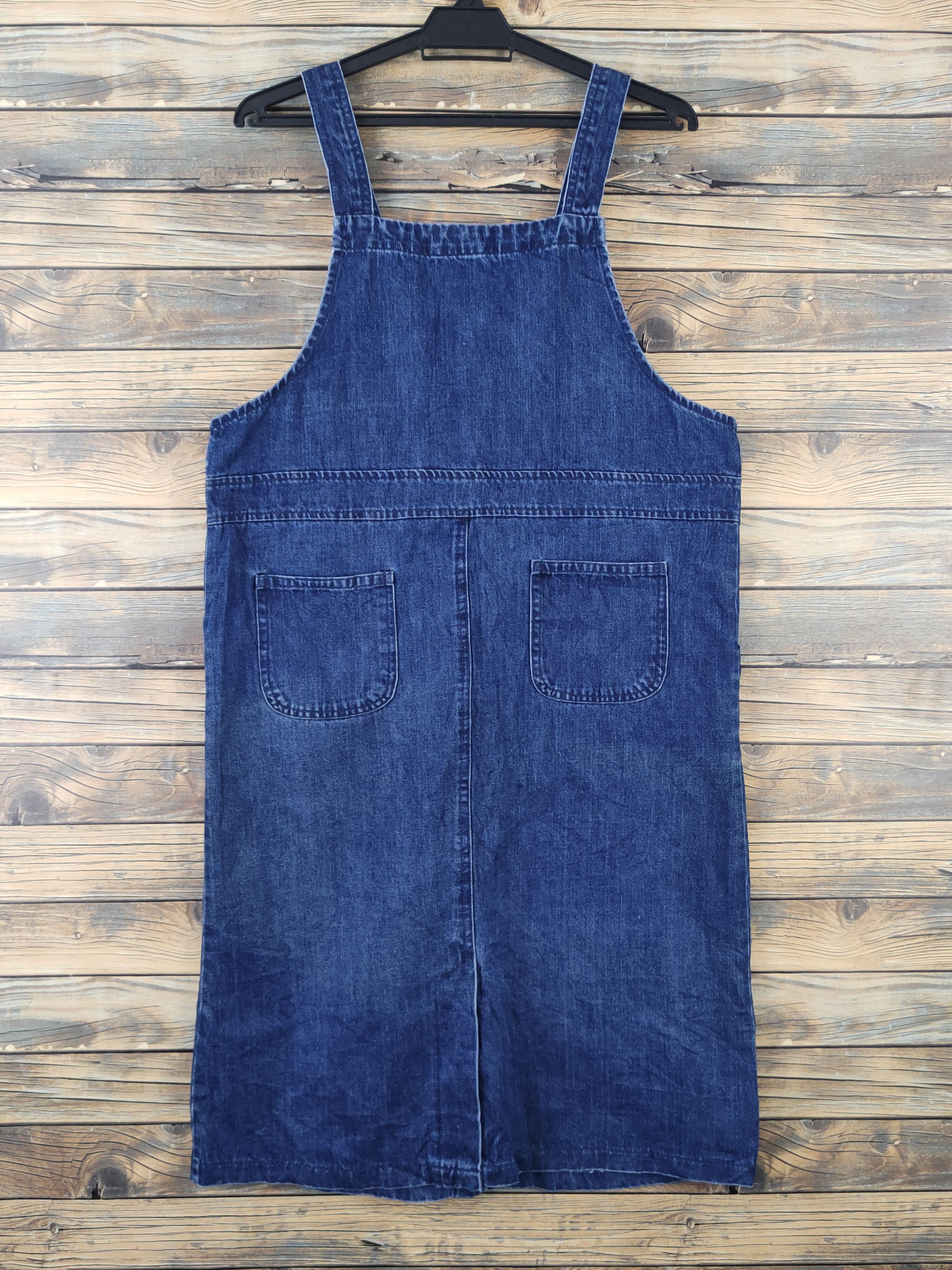 Japanese Brand × Vintage Avant Garde Fashion by Han Pian Blue Denim Skirt Jumpsuits Size 40" / US 18 - 6 Thumbnail