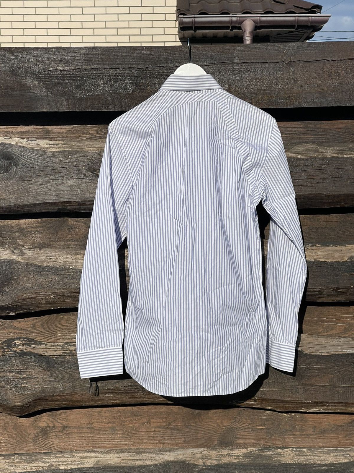 Alexander McQueen NWT 2011 Alexander McQueen bondage belt striped blue shirt Size US M / EU 48-50 / 2 - 11 Thumbnail