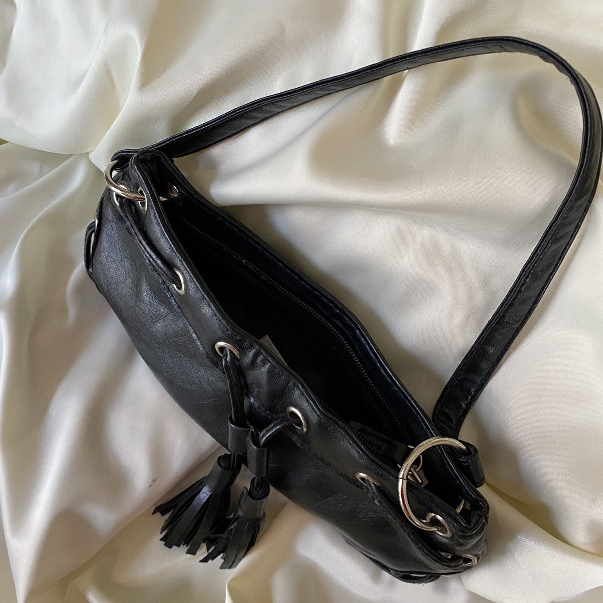 Vintage Vintage black mini leatherette shoulder bag Size ONE SIZE - 5 Thumbnail