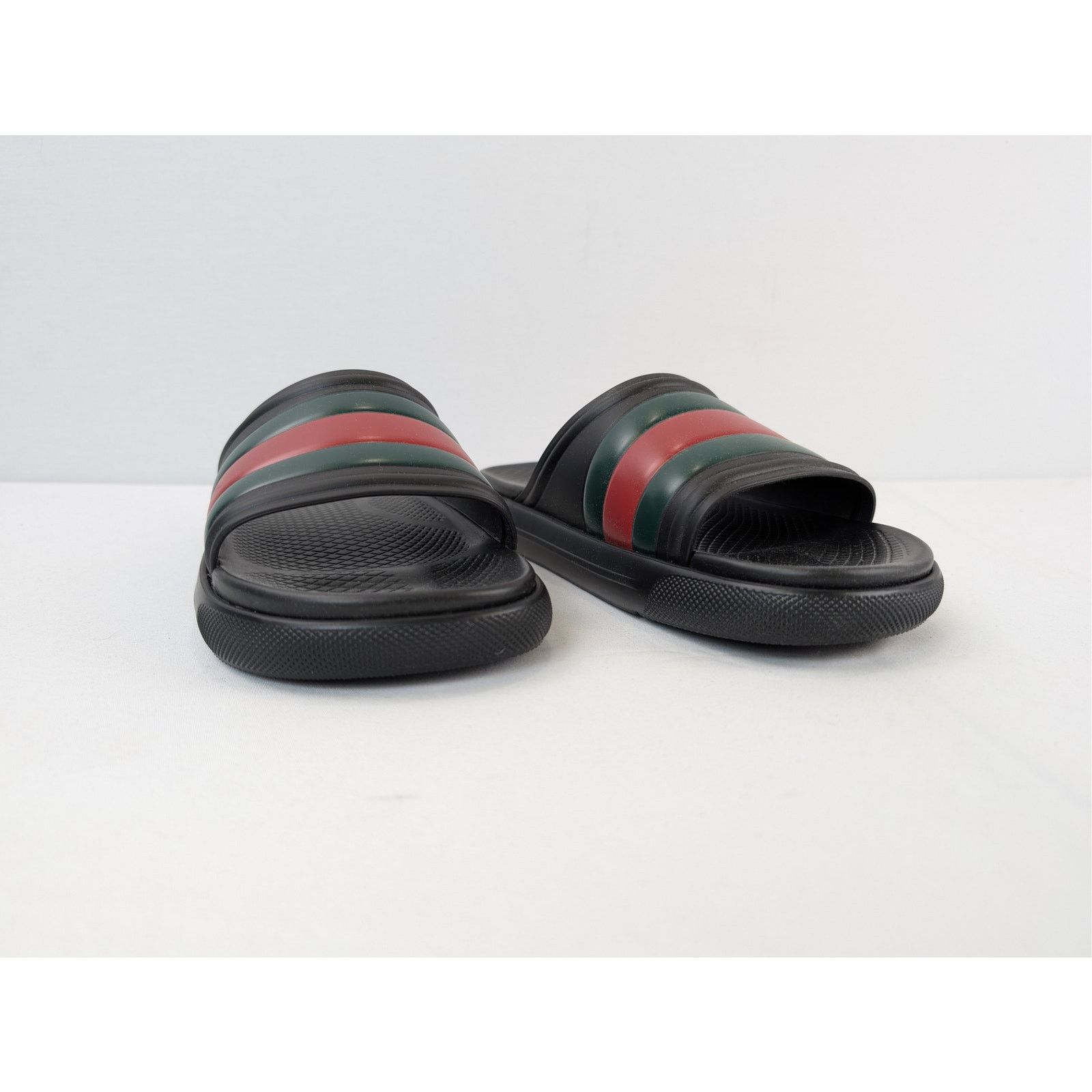 Gucci o1rshd1 Men's Web Slide Sandal Slipper with signature green Size US 11.5 / EU 44-45 - 5 Thumbnail