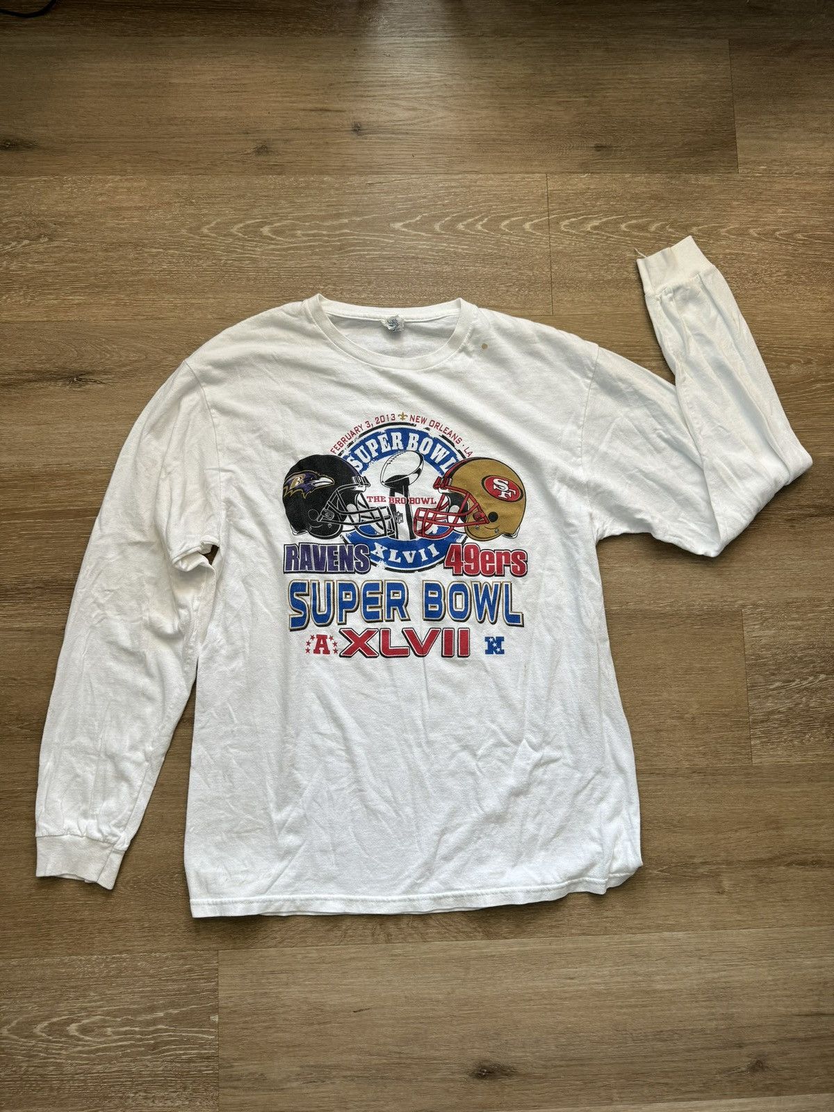 NFL Super Bowl XLVII Long Sleeved Tee 2013 Ravens v 49ers Size US L / EU 52-54 / 3 - 8 Thumbnail