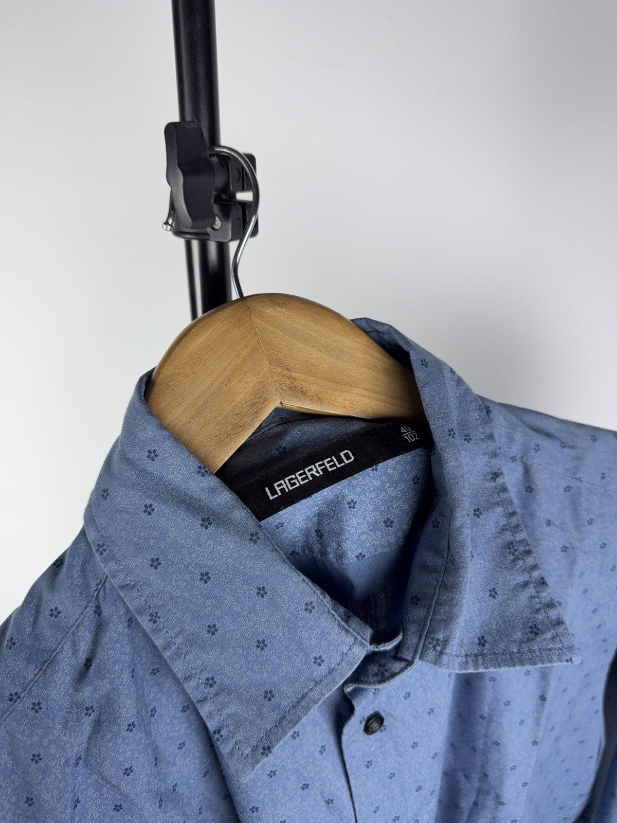 Karl Lagerfeld Karl Lagerfeld Blue Patterned Long Sleeve Shirt Size 40 / L Size US L / EU 52-54 / 3 - 9 Thumbnail