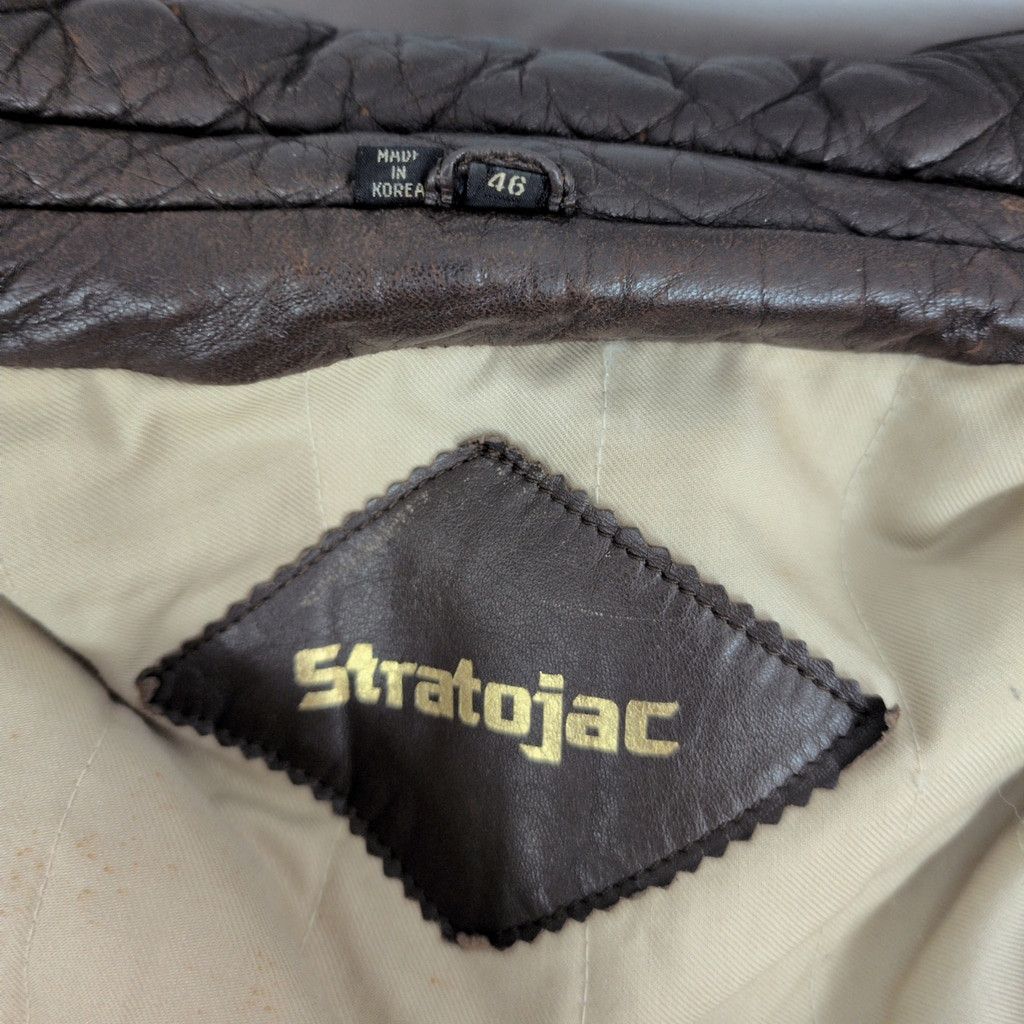 Vintage Vintage StratoJac Leather Bomber Style Jacket Size US L / EU 52-54 / 3 - 2 Thumbnail