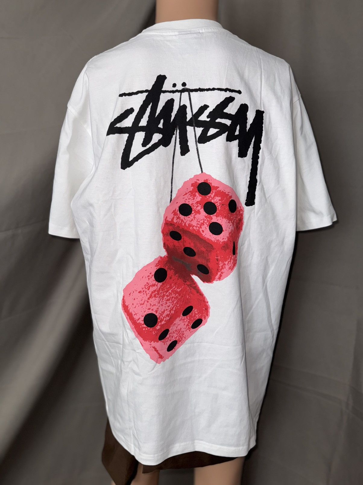 Stussy Stussy White Fuzzy Dice T Shirt Size Large Size US L / EU 52-54 / 3 - 6 Thumbnail