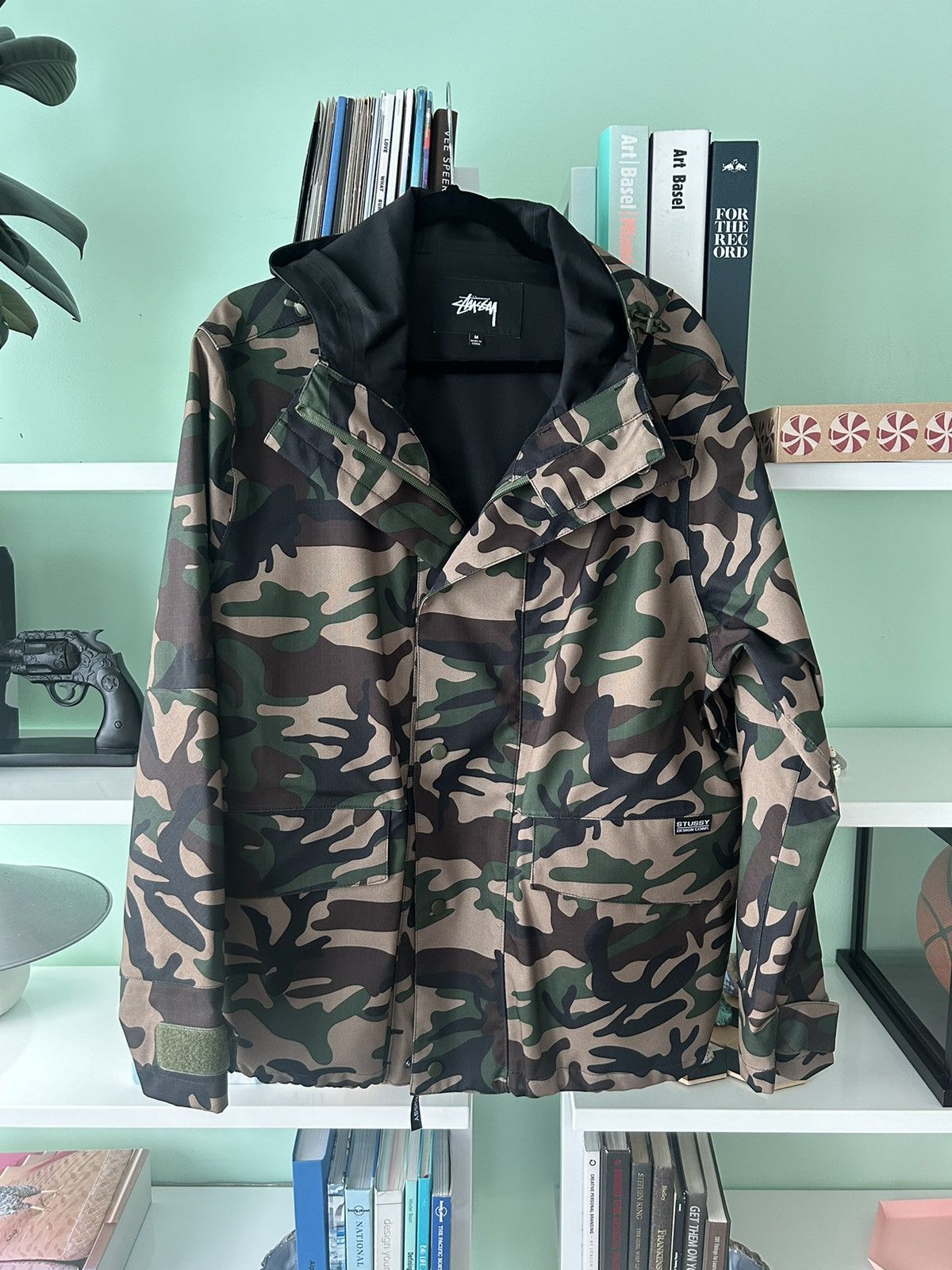 image of Stussy Shell Hooded Camo Jacket, Men's (Size Medium)