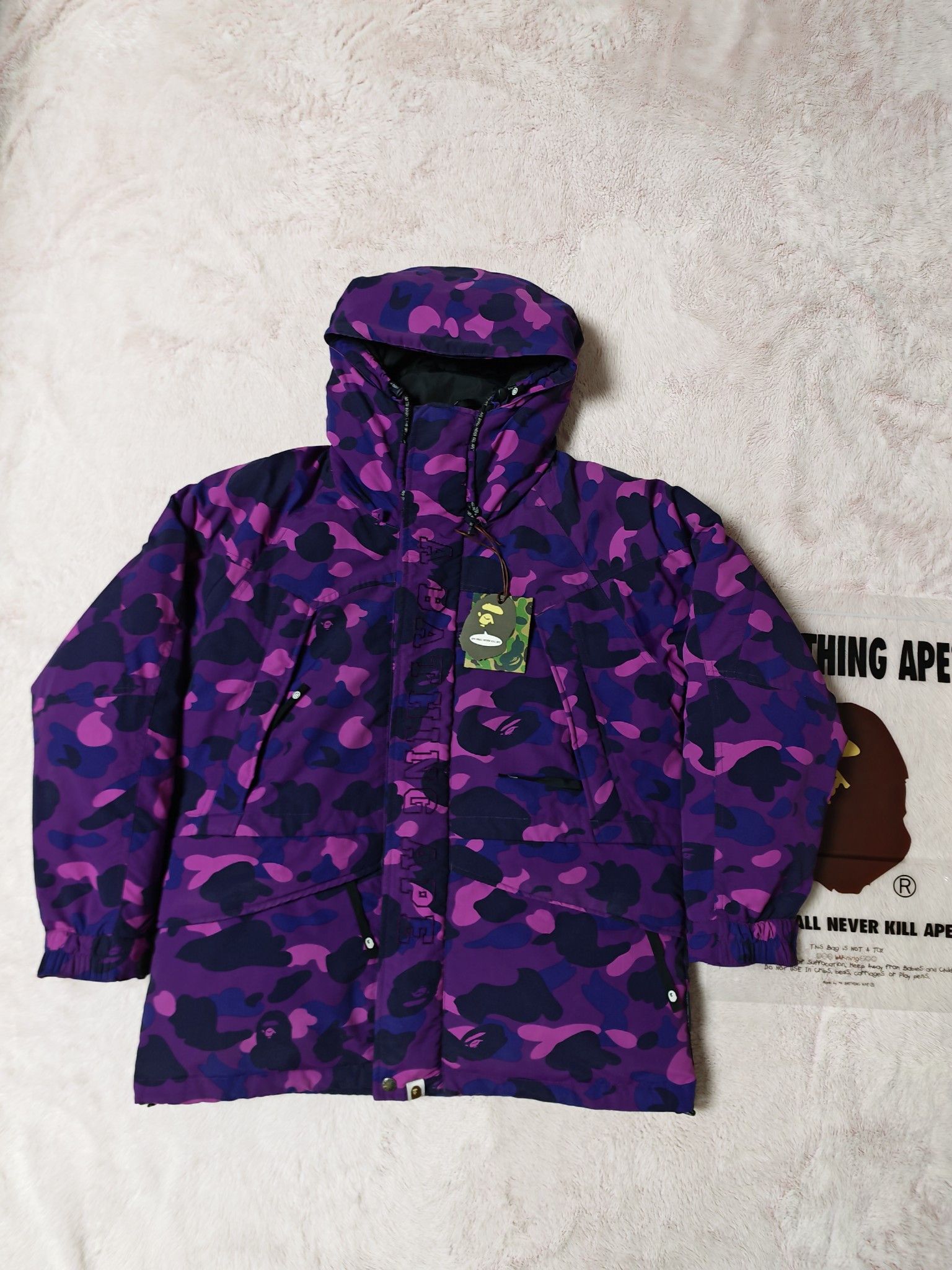 Bape A Bathing Ape Purple Camo Down Jacket Size L Size US L / EU 52-54 / 3 - 1 Thumbnail