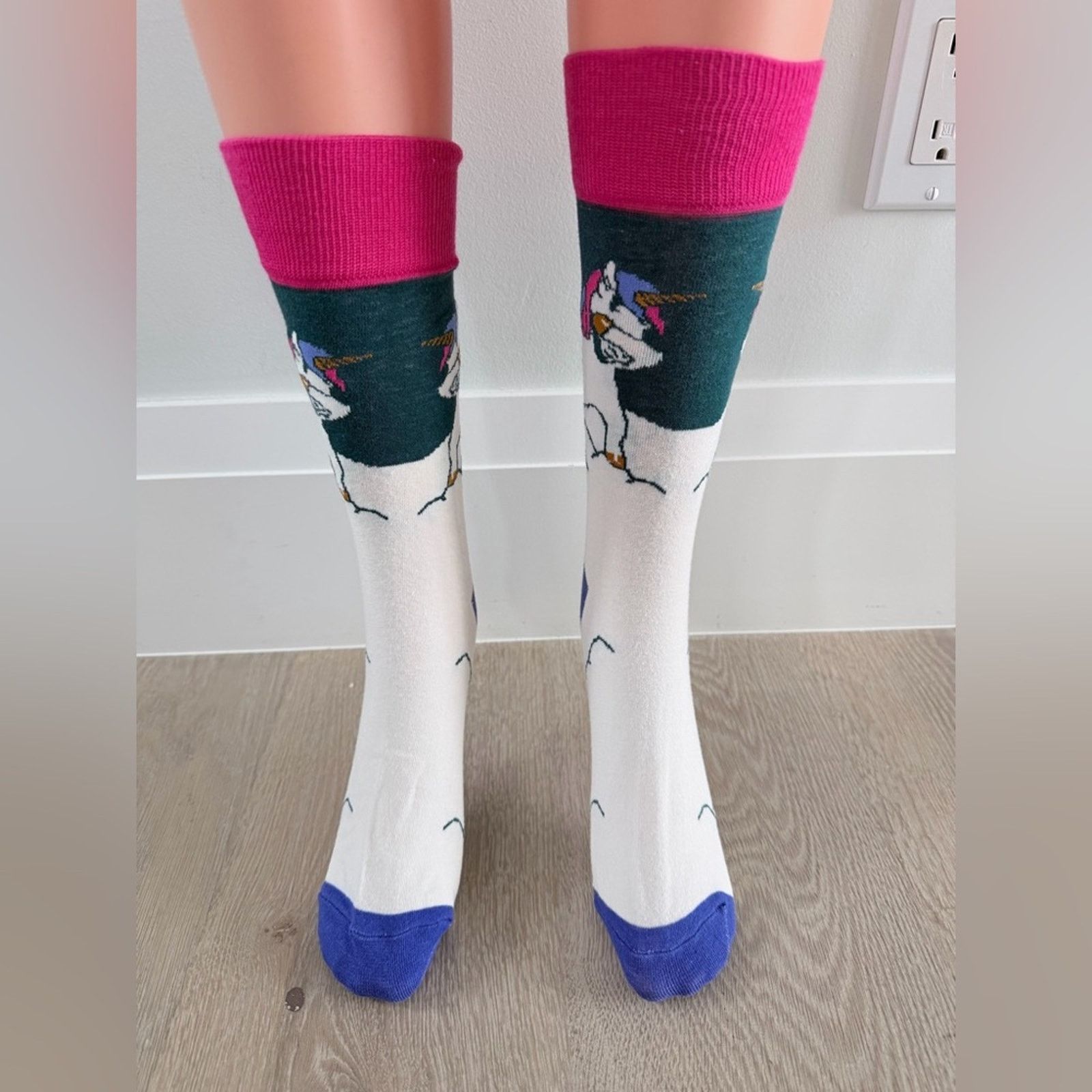 Other New Unicorn Patterned Socks - Pink, Green, White, Blue Size ONE SIZE - 1 Thumbnail