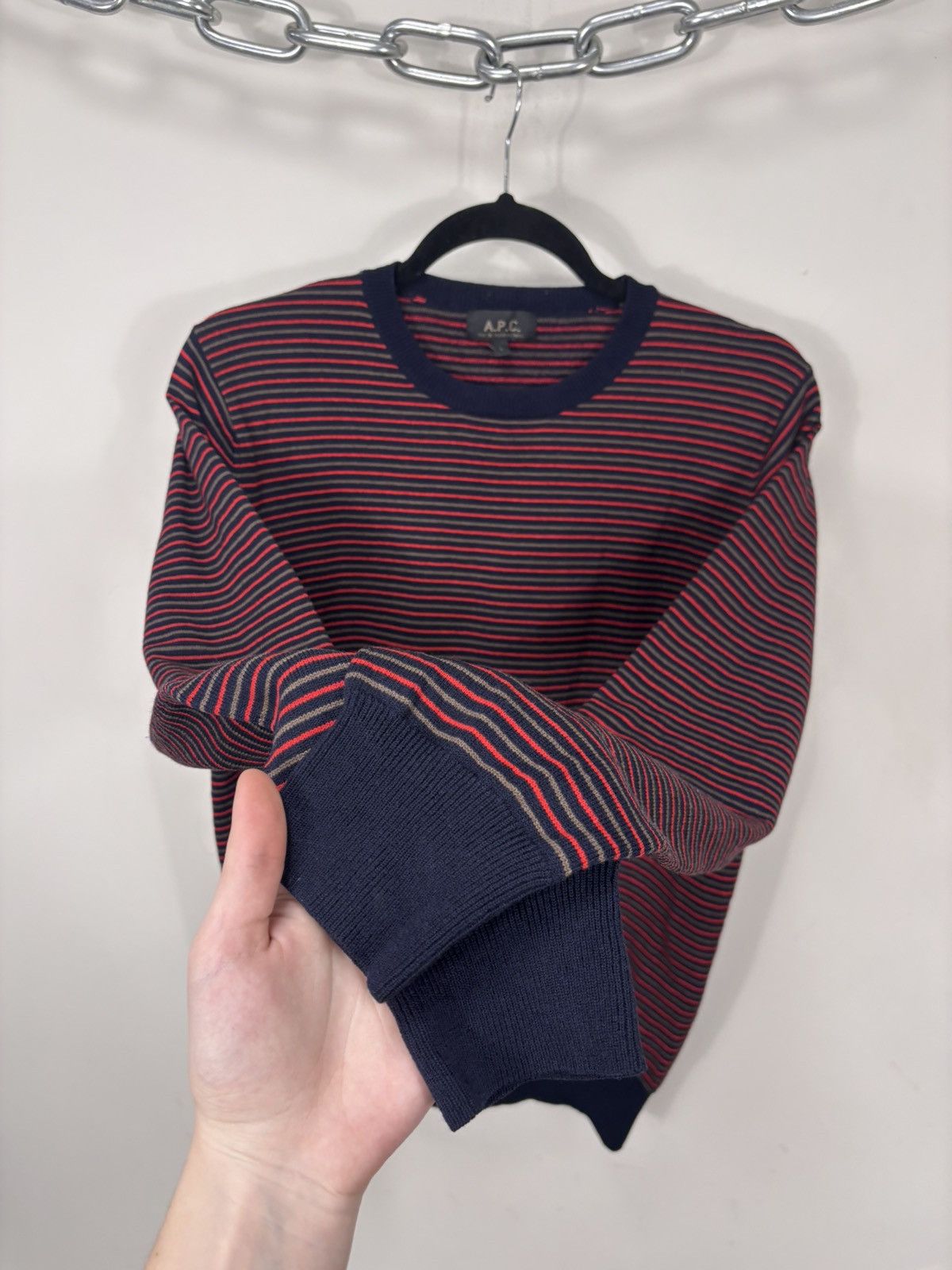 A.P.C. A.P.C. Men’s Multicolor Striped Wool Nylon Knit Sweater Size US L / EU 52-54 / 3 - 5 Thumbnail