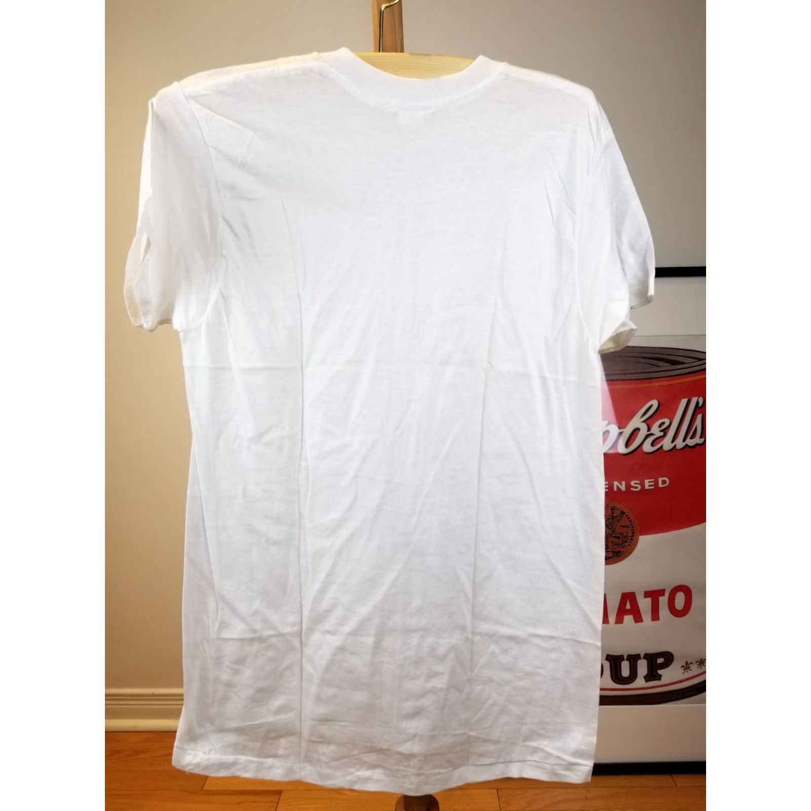 Vintage VINTAGE DEADSTOCK T-SHIRT UNKNOWN 70' SINGLE STITCH LARGE WHITE SOLID MEN'S Size US L / EU 52-54 / 3 - 4 Thumbnail