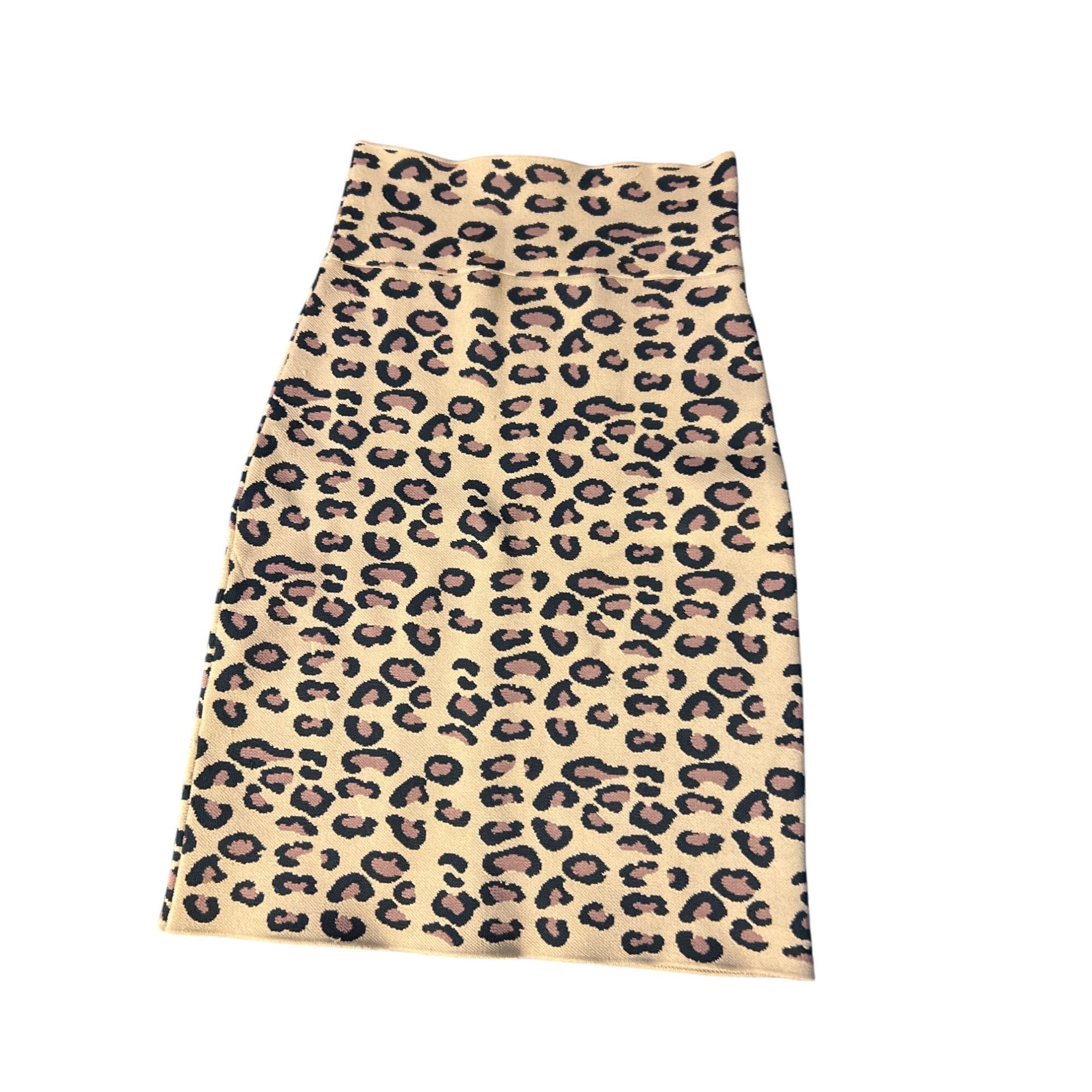 Bcbgmaxazria BCBGMAXAZRIA Leopard Print Pencil Mini Skirt Bodycon Pull On Size 25" / US 0 / IT 36 - 1 Thumbnail