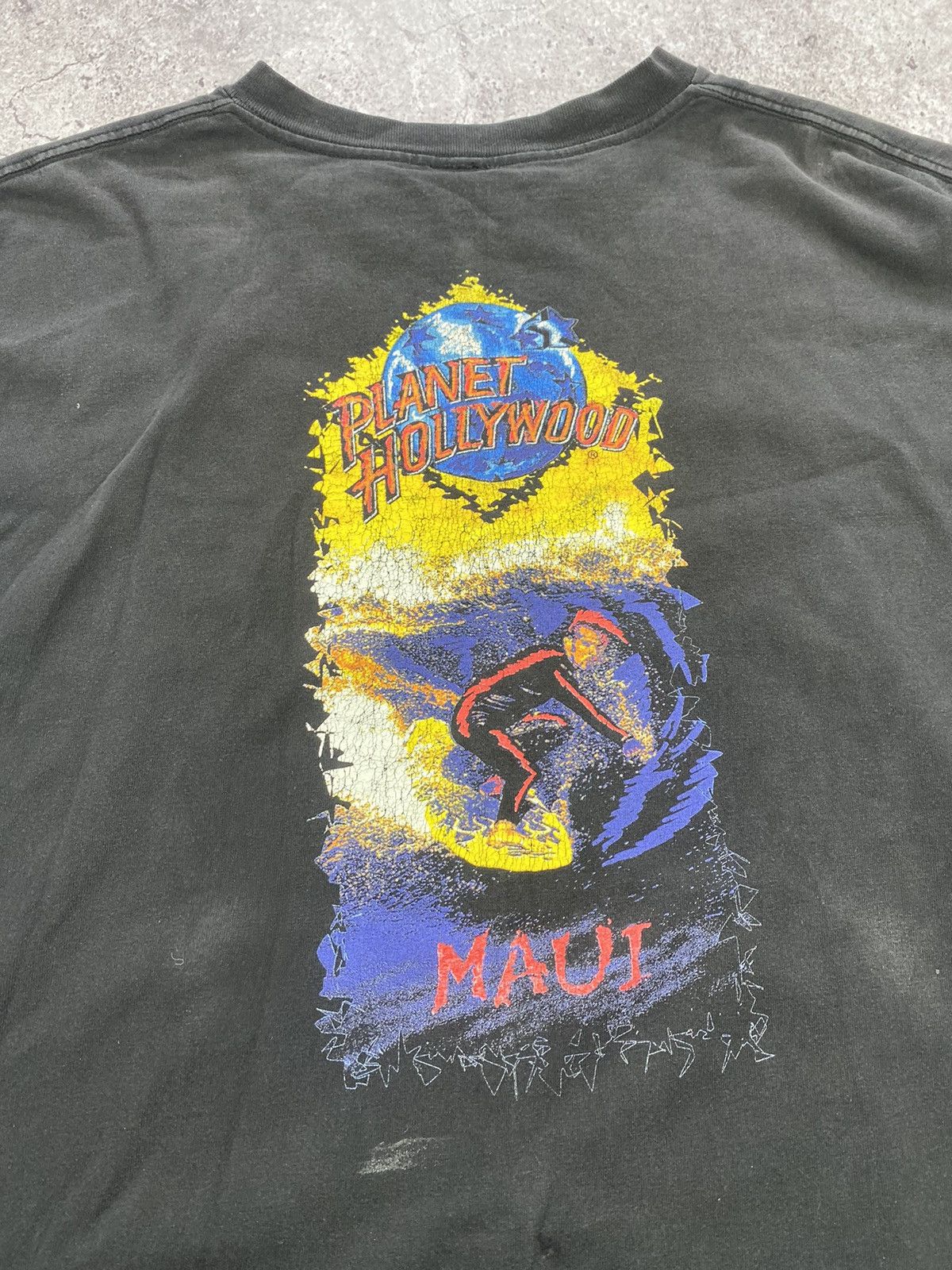 Planet Hollywood × Vintage Vintage 1990’s Planet Hollywood Hawaii Maui Whale Faded Size US XL / EU 56 / 4 - 5 Thumbnail